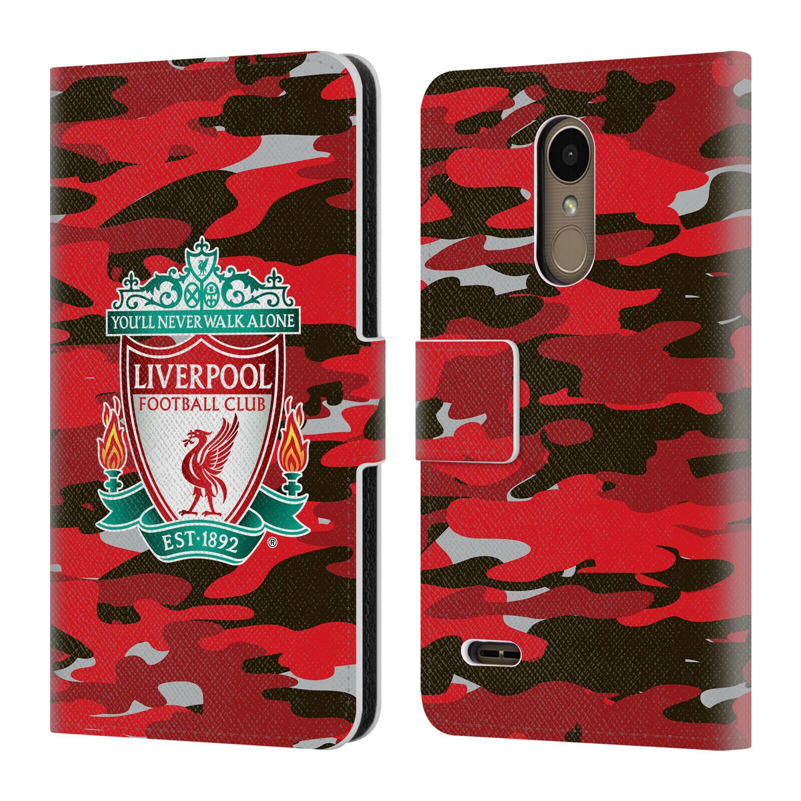 

OFFICIAL LIVERPOOL FOOTBALL CLUB CAMOU PU LEATHER BOOK CASE FOR LG PHONES 1