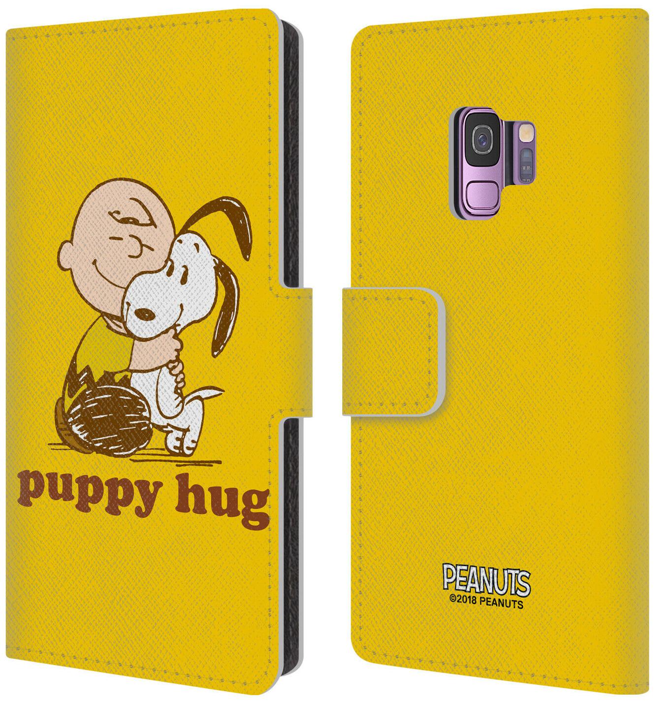

OFFICIAL PEANUTS SNOOPY HUG LEATHER BOOK WALLET CASE COVER FOR SAMSUNG PHONES 1