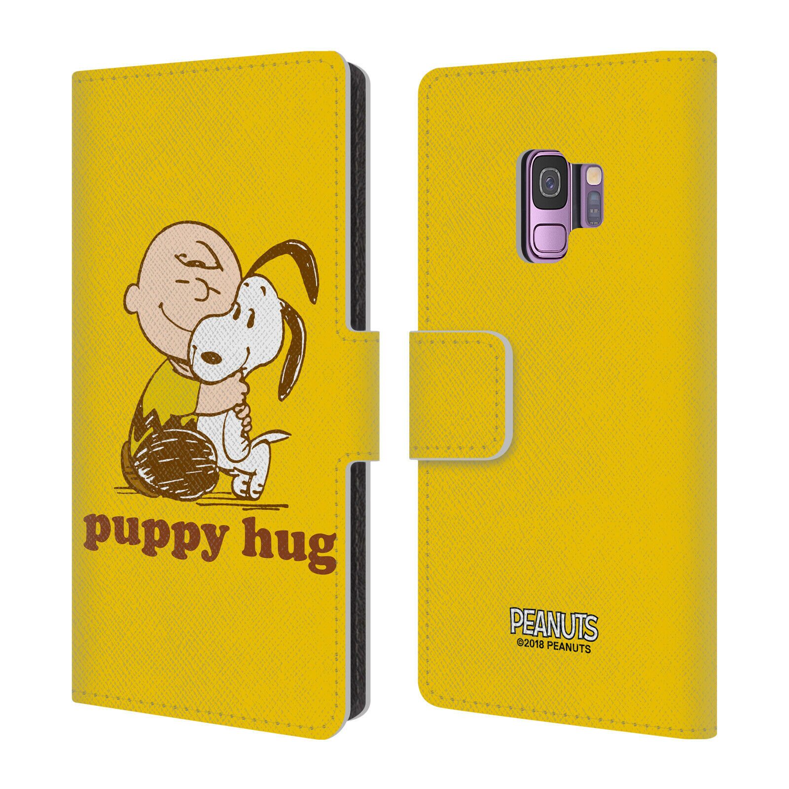 

OFFICIAL PEANUTS SNOOPY HUG LEATHER BOOK WALLET CASE COVER FOR SAMSUNG PHONES 1