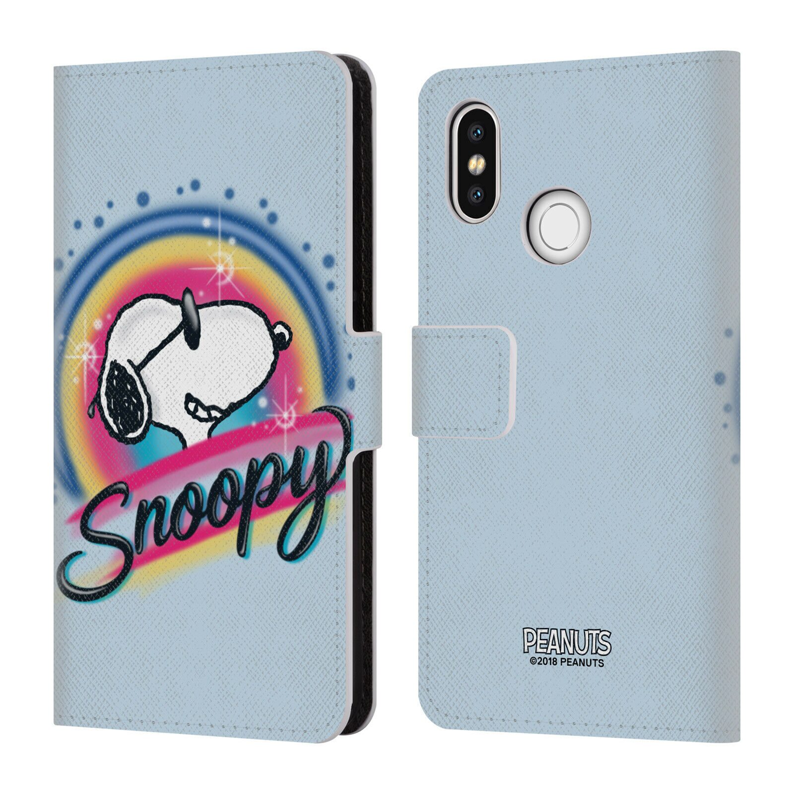 

OFFICIAL PEANUTS SNOOPY BOARDWALK AIRBRUSH LEATHER BOOK CASE FOR XIAOMI PHONES