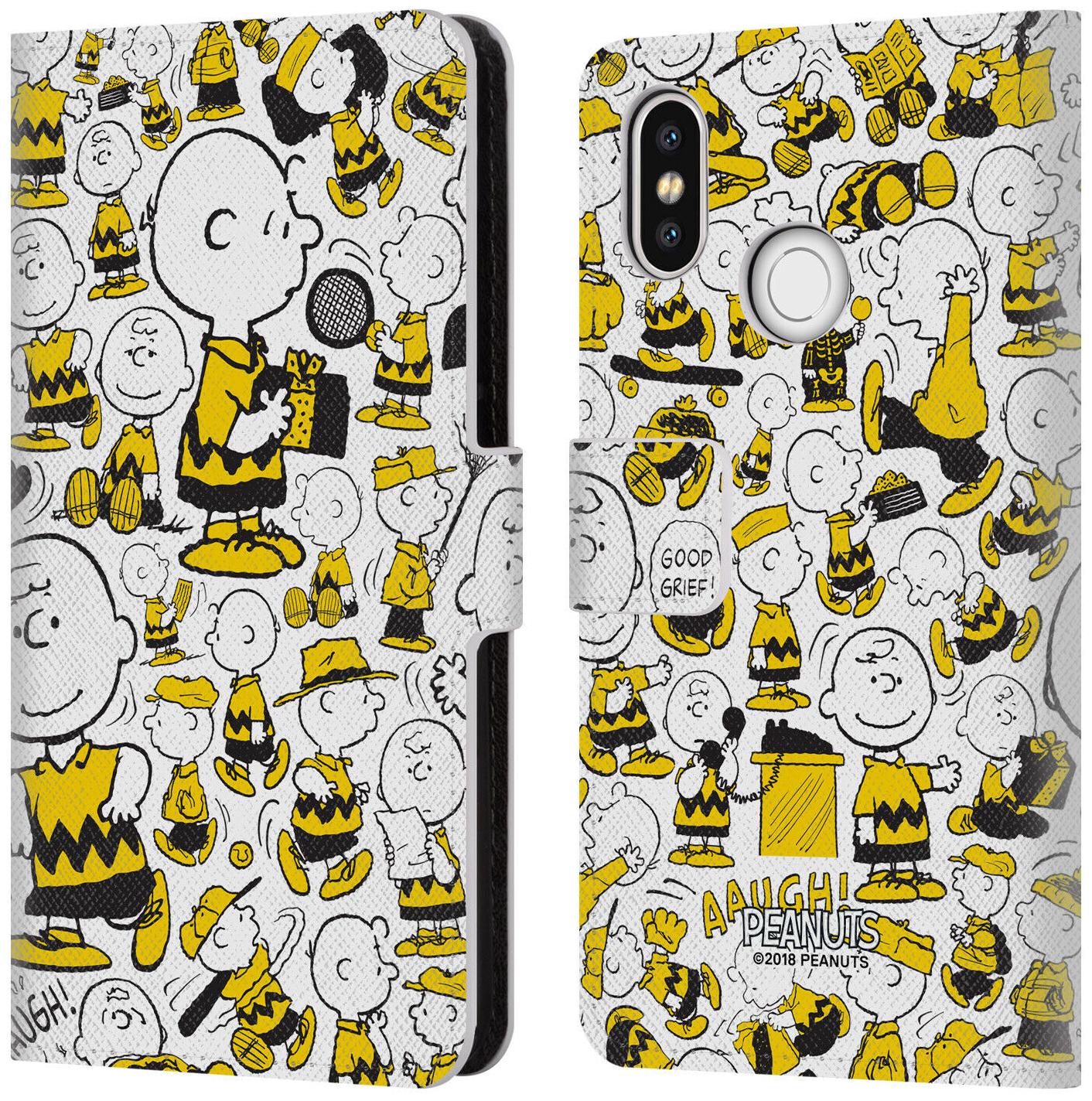 

OFFICIAL PEANUTS CHARLIE BROWN LEATHER BOOK WALLET CASE COVER FOR XIAOMI PHONES