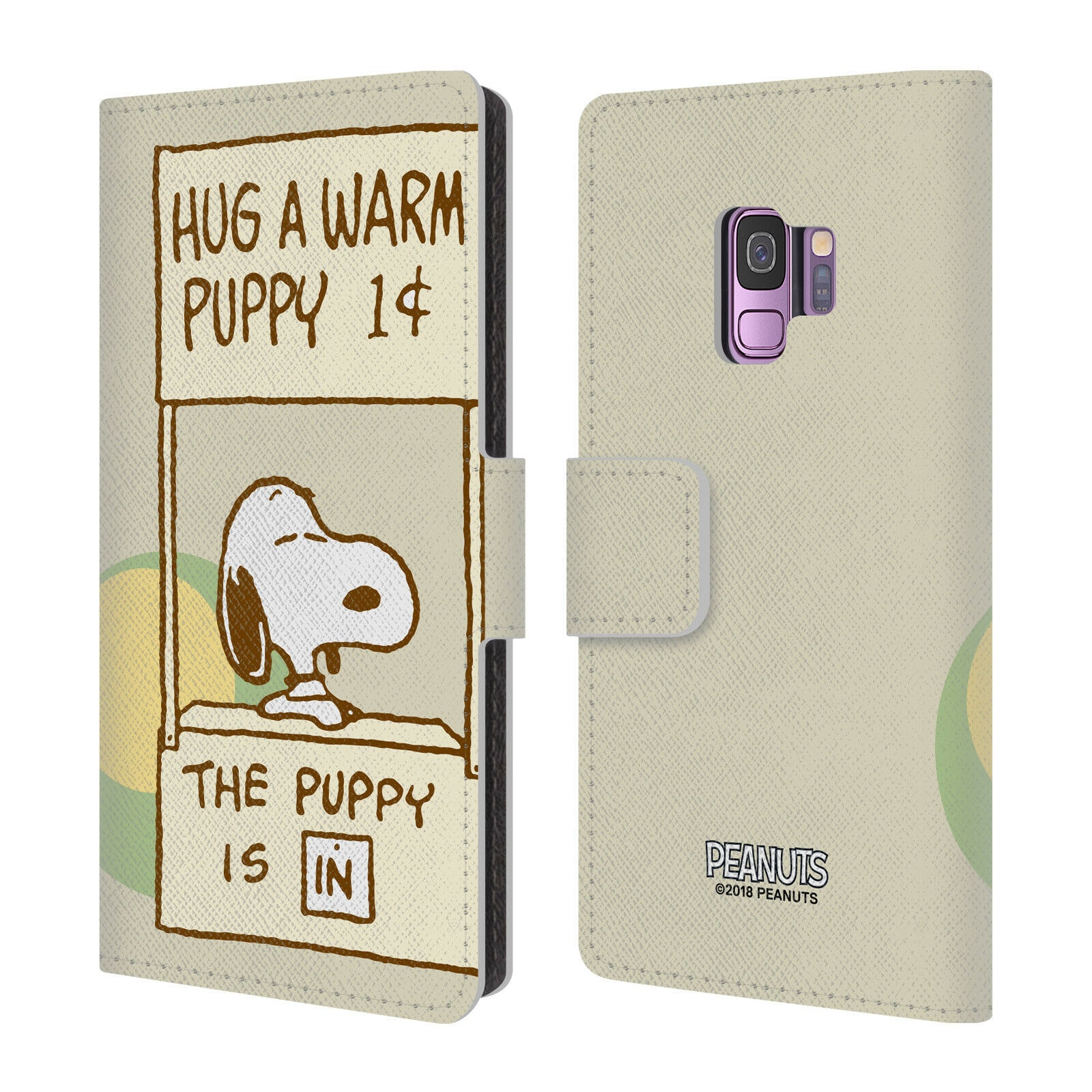 

OFFICIAL PEANUTS SNOOPY HUG LEATHER BOOK WALLET CASE COVER FOR SAMSUNG PHONES 1