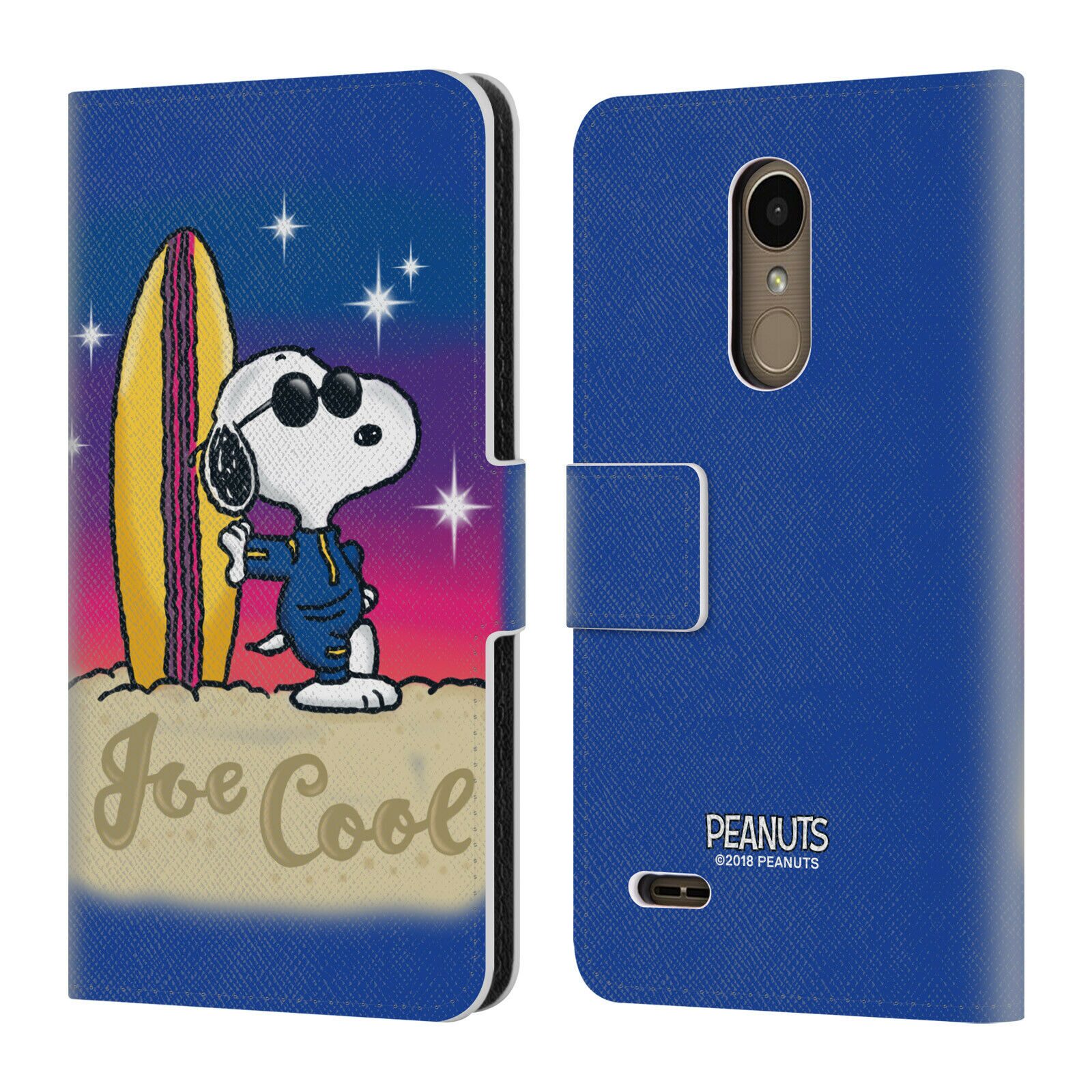 

OFFICIAL PEANUTS SNOOPY BOARDWALK AIRBRUSH LEATHER BOOK CASE FOR LG PHONES 1