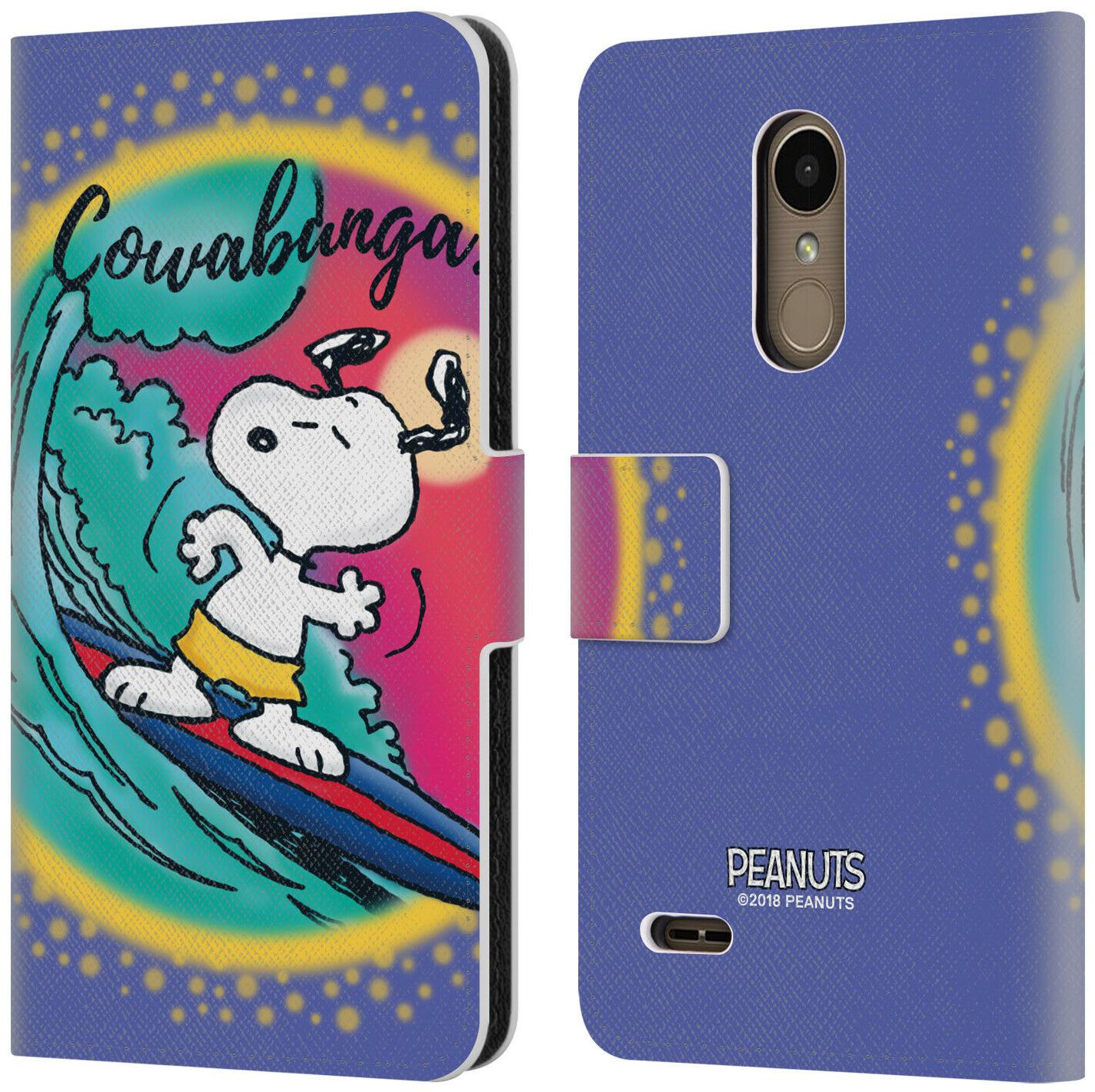 

OFFICIAL PEANUTS SNOOPY BOARDWALK AIRBRUSH LEATHER BOOK CASE FOR LG PHONES 1