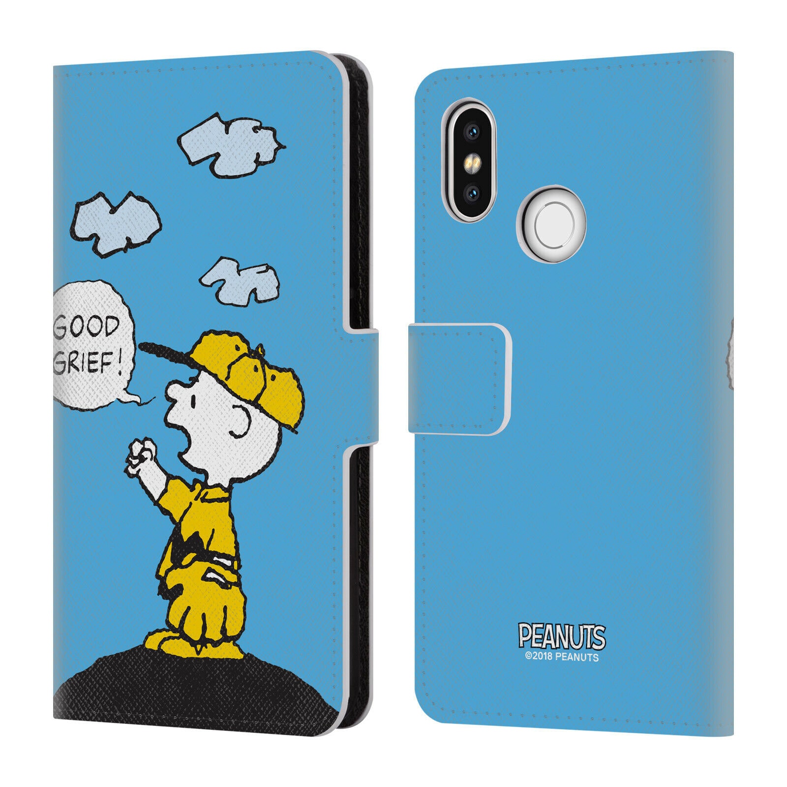 

OFFICIAL PEANUTS CHARLIE BROWN LEATHER BOOK WALLET CASE COVER FOR XIAOMI PHONES