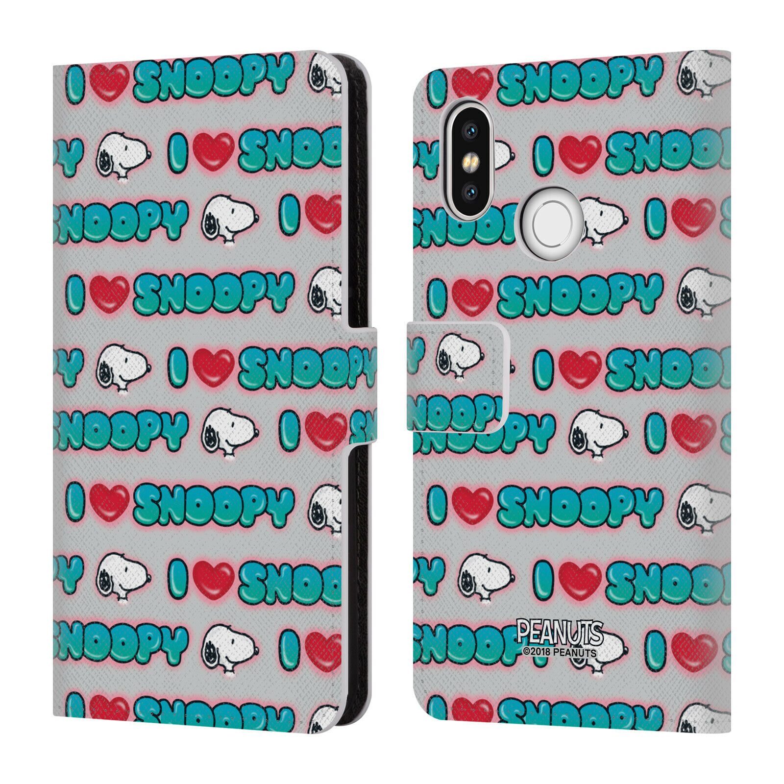 

OFFICIAL PEANUTS SNOOPY BOARDWALK AIRBRUSH LEATHER BOOK CASE FOR XIAOMI PHONES