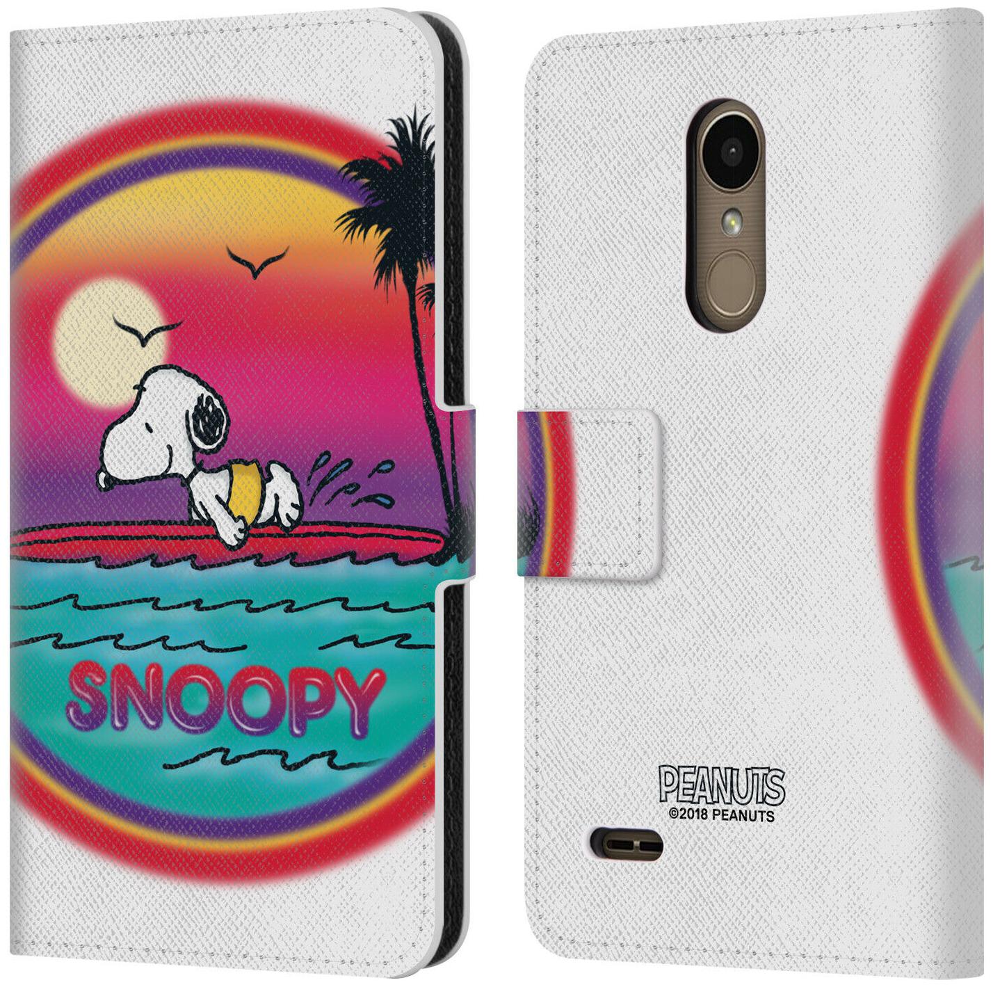 

OFFICIAL PEANUTS SNOOPY BOARDWALK AIRBRUSH LEATHER BOOK CASE FOR LG PHONES 1
