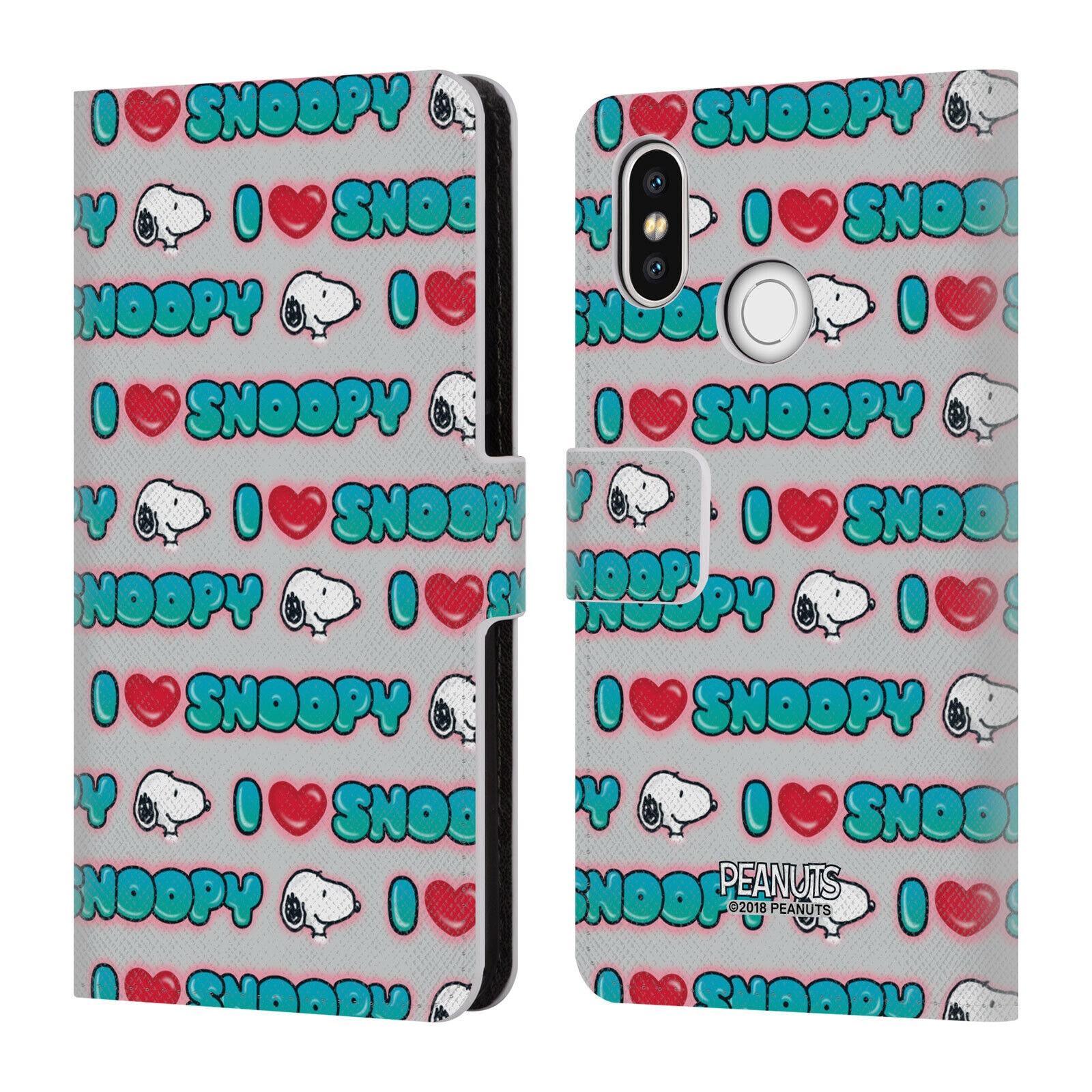 

OFFICIAL PEANUTS SNOOPY BOARDWALK AIRBRUSH LEATHER BOOK CASE FOR XIAOMI PHONES
