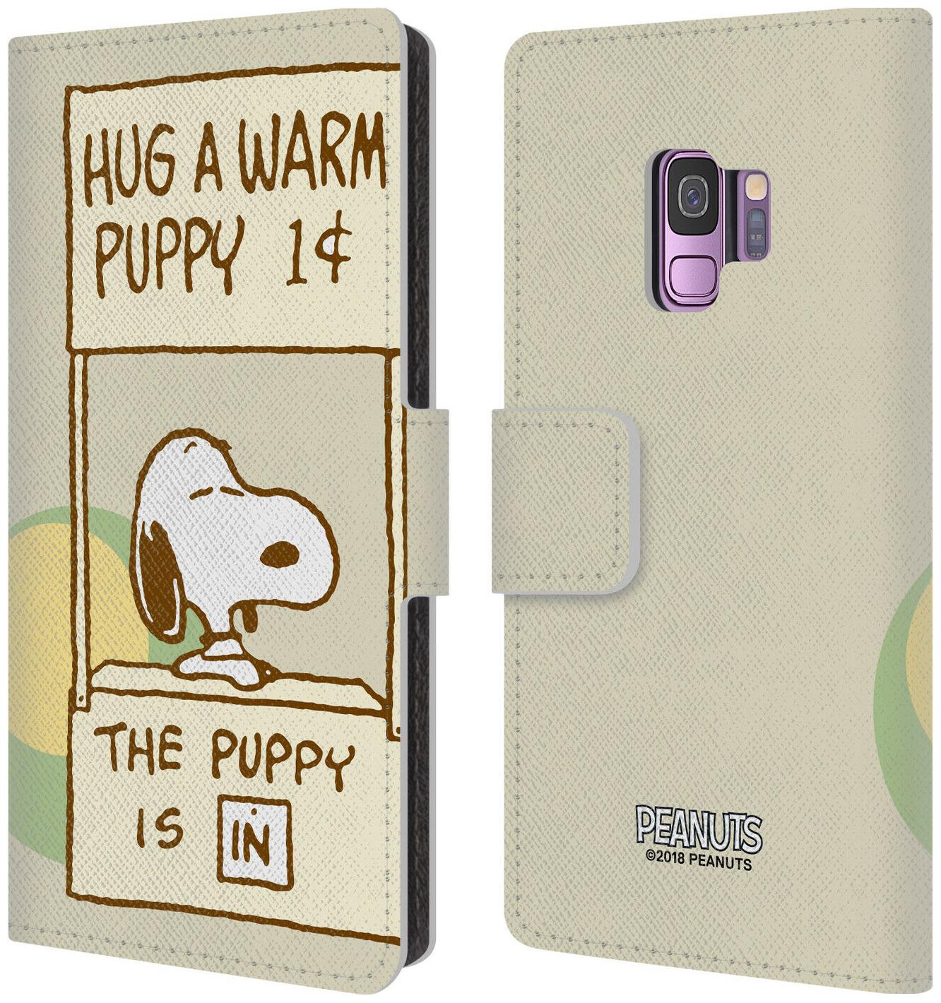 

OFFICIAL PEANUTS SNOOPY HUG LEATHER BOOK WALLET CASE COVER FOR SAMSUNG PHONES 1