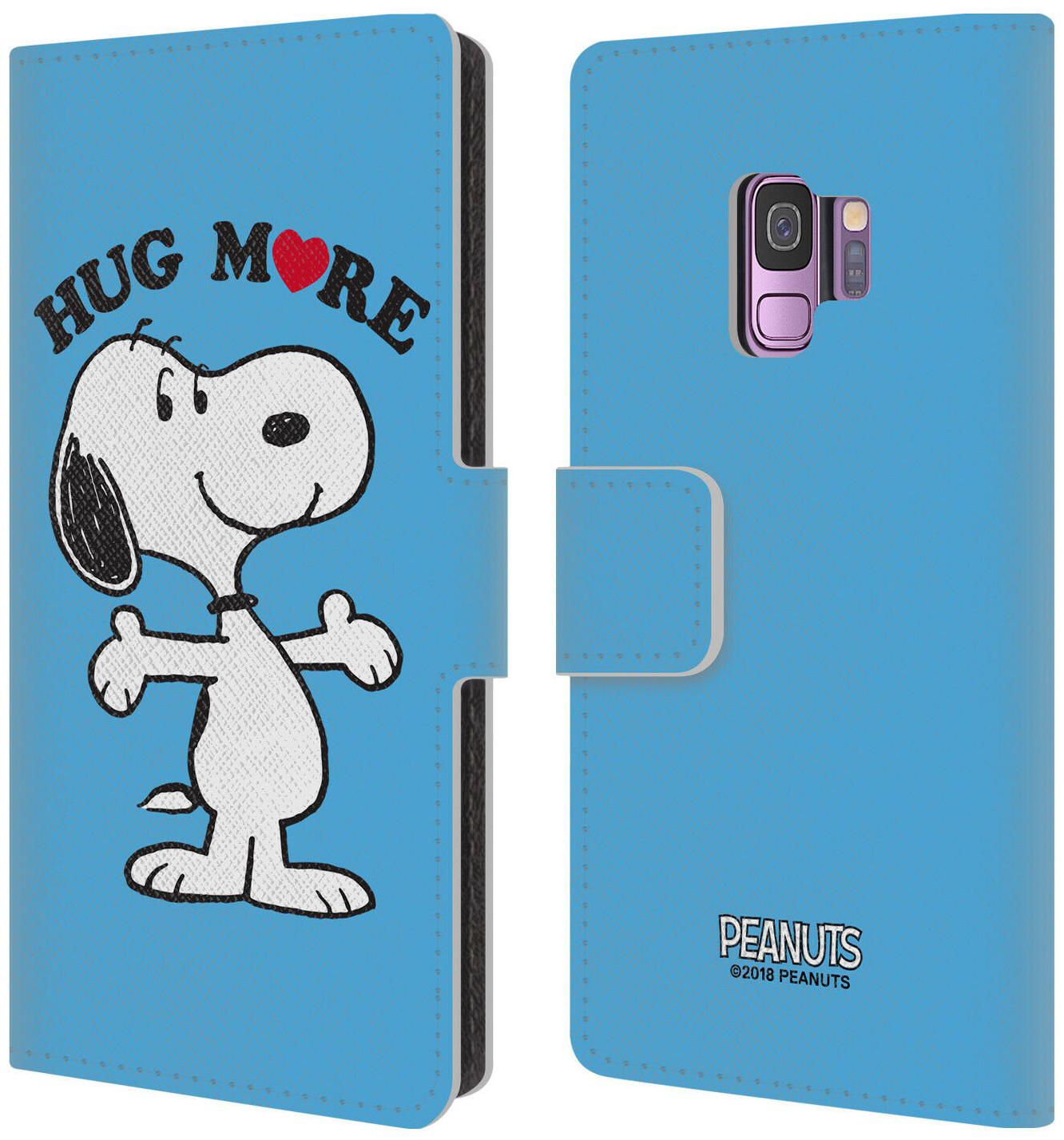 

OFFICIAL PEANUTS SNOOPY HUG LEATHER BOOK WALLET CASE COVER FOR SAMSUNG PHONES 1
