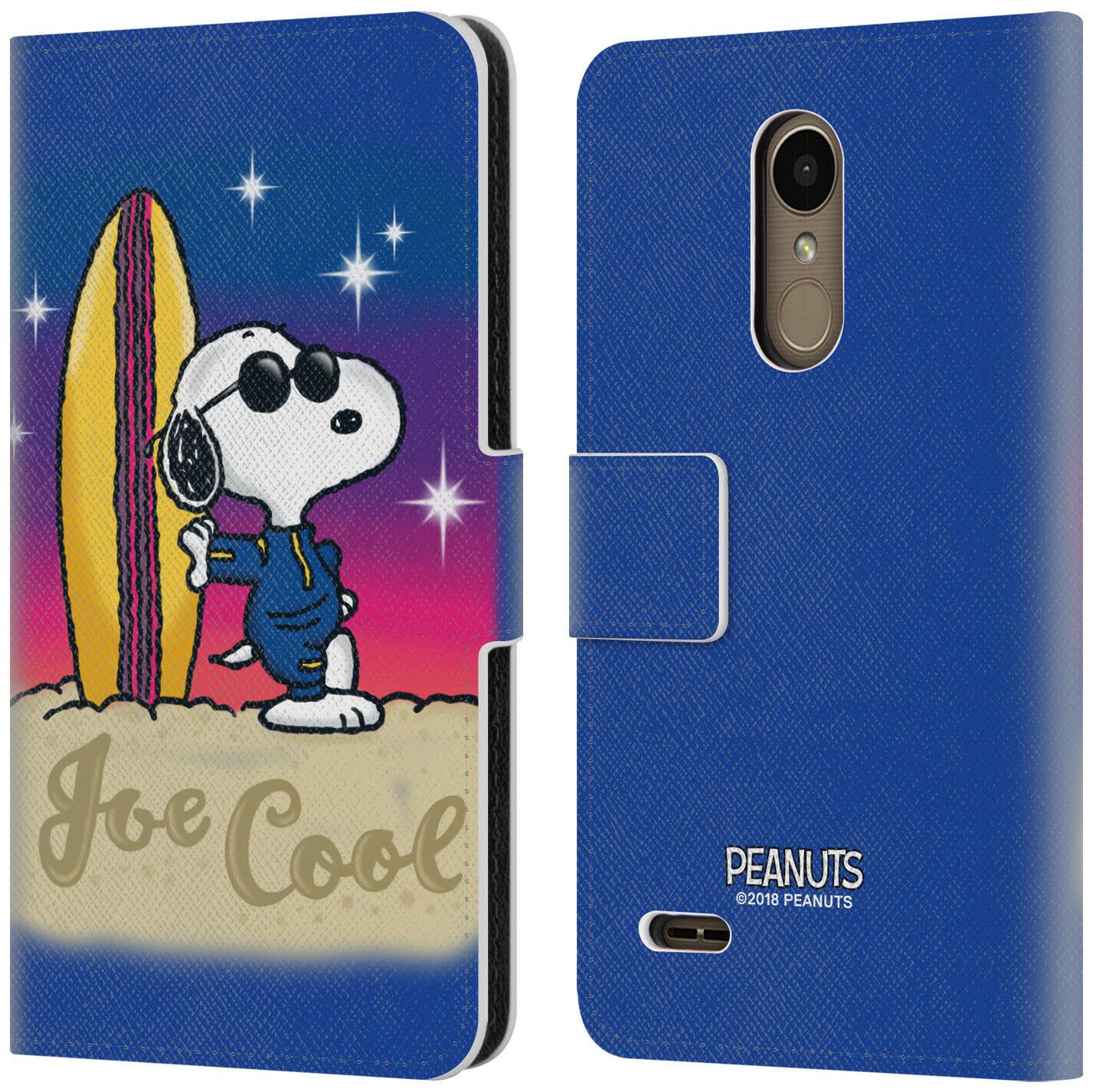 

OFFICIAL PEANUTS SNOOPY BOARDWALK AIRBRUSH LEATHER BOOK CASE FOR LG PHONES 1