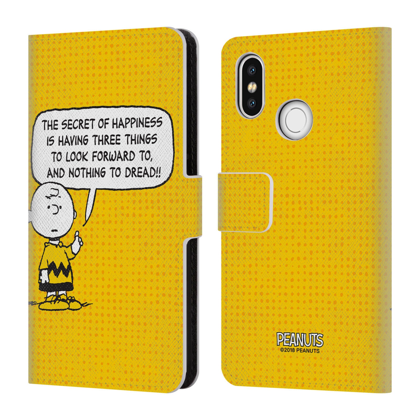 

OFFICIAL PEANUTS CHARLIE BROWN LEATHER BOOK WALLET CASE COVER FOR XIAOMI PHONES