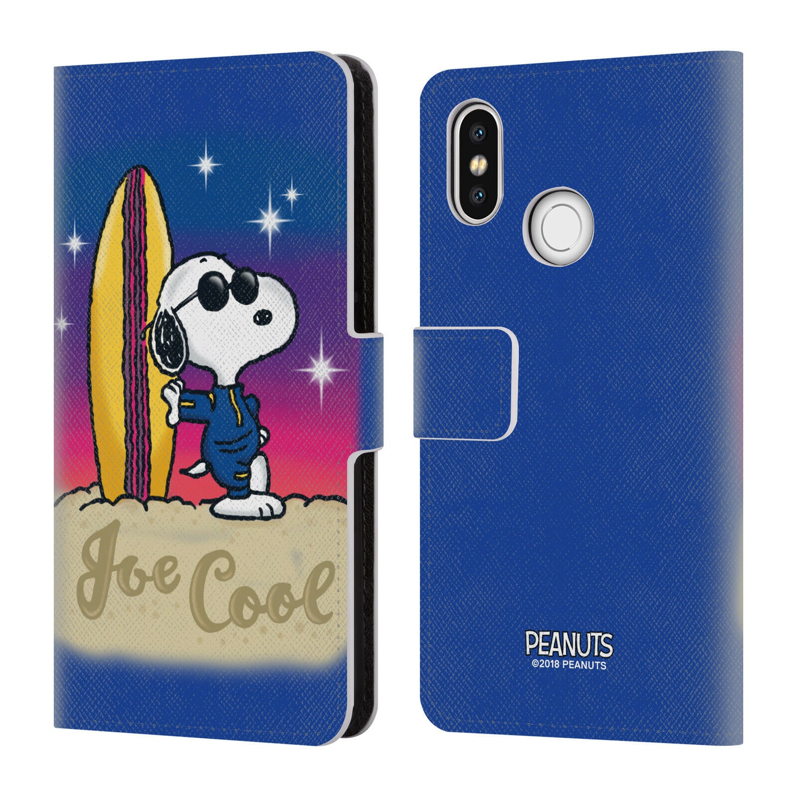 

OFFICIAL PEANUTS SNOOPY BOARDWALK AIRBRUSH LEATHER BOOK CASE FOR XIAOMI PHONES