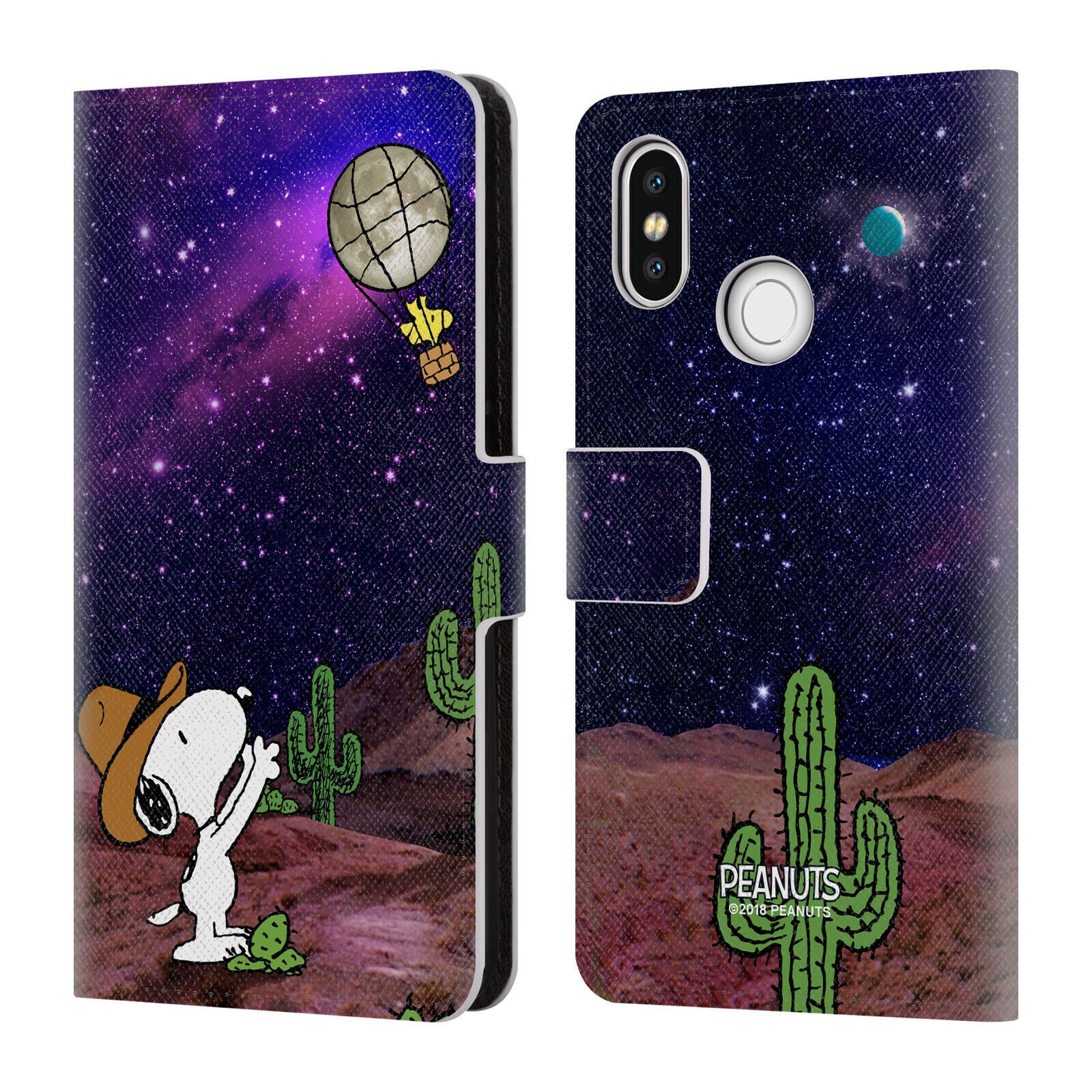 

OFFICIAL PEANUTS SNOOPY SPACE COWBOY LEATHER BOOK WALLET CASE FOR XIAOMI PHONES