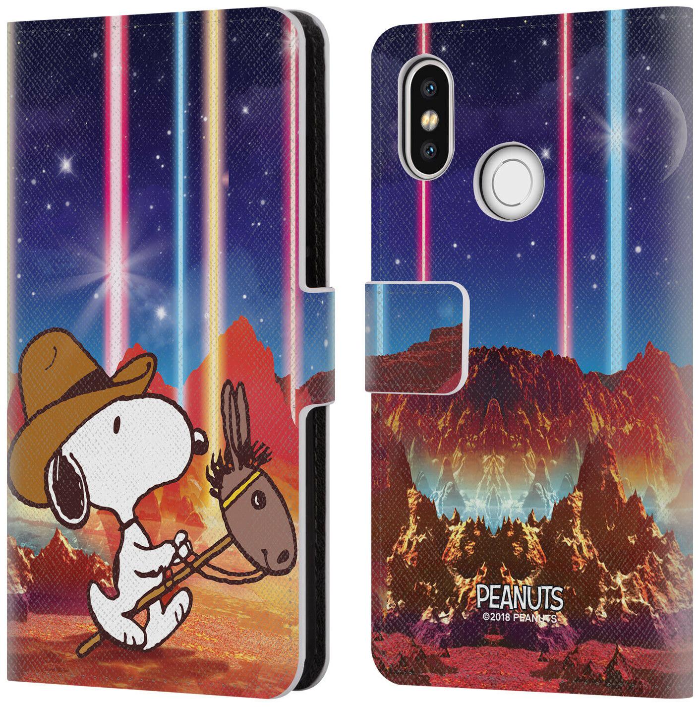 

OFFICIAL PEANUTS SNOOPY SPACE COWBOY LEATHER BOOK WALLET CASE FOR XIAOMI PHONES