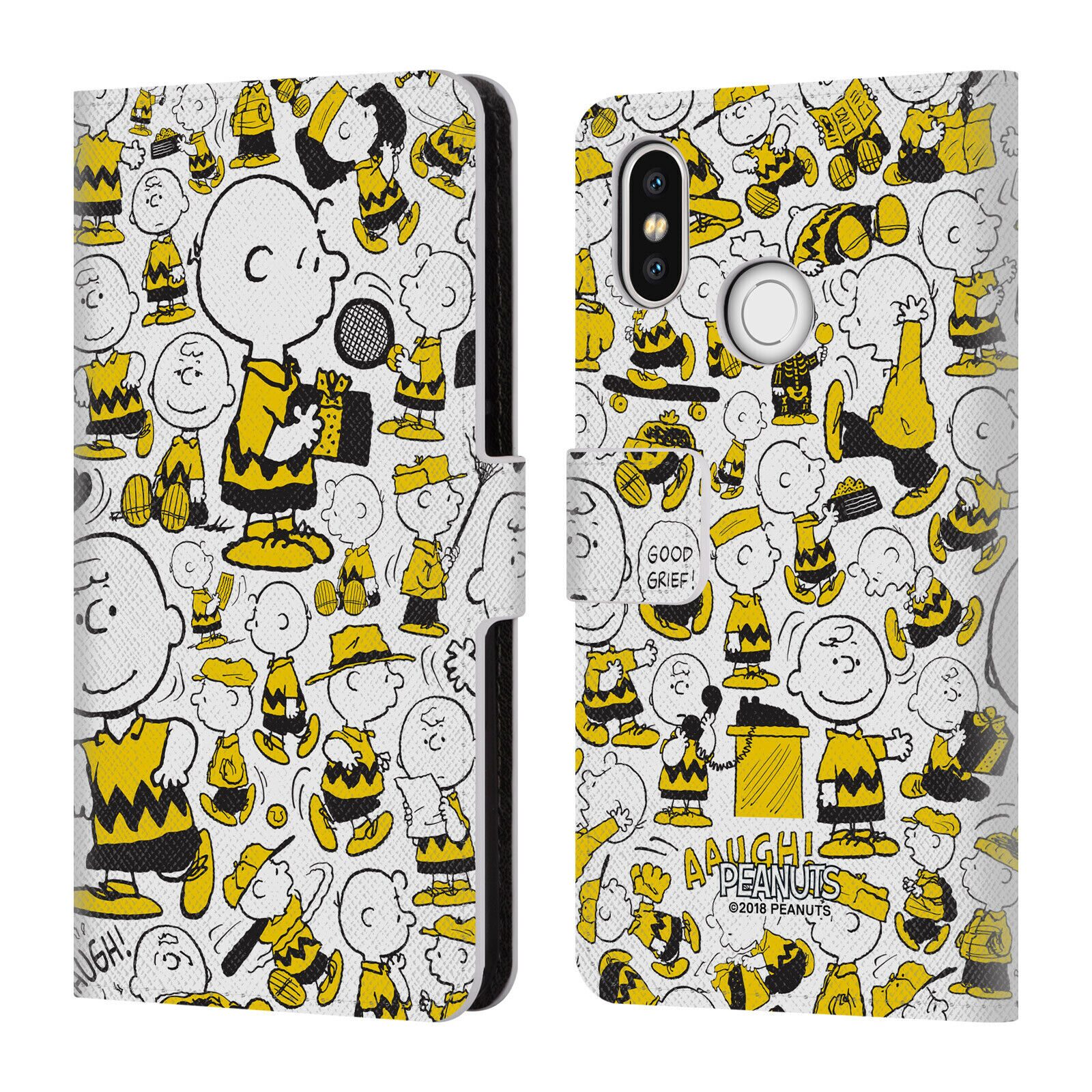 

OFFICIAL PEANUTS CHARLIE BROWN LEATHER BOOK WALLET CASE COVER FOR XIAOMI PHONES