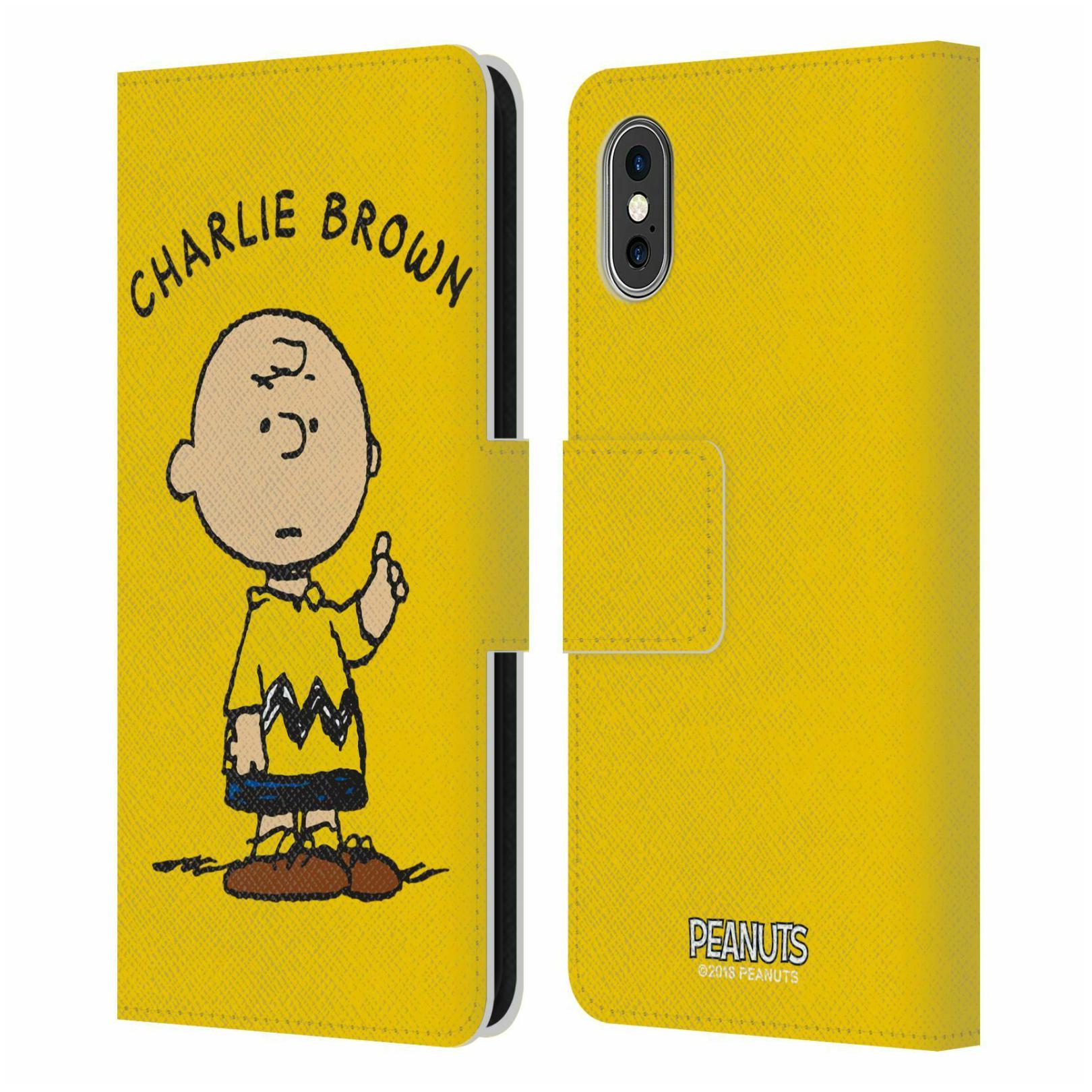 

OFFICIAL PEANUTS CHARACTERS LEATHER BOOK WALLET CASE FOR APPLE iPHONE PHONES