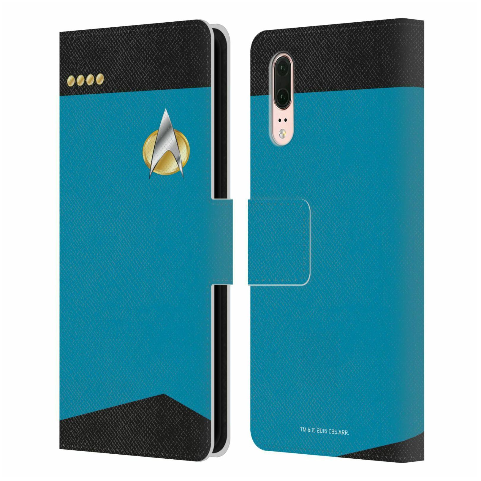

OFFICIAL STAR TREK UNIFORMS AND BADGES TNG LEATHER BOOK CASE FOR HUAWEI PHONES