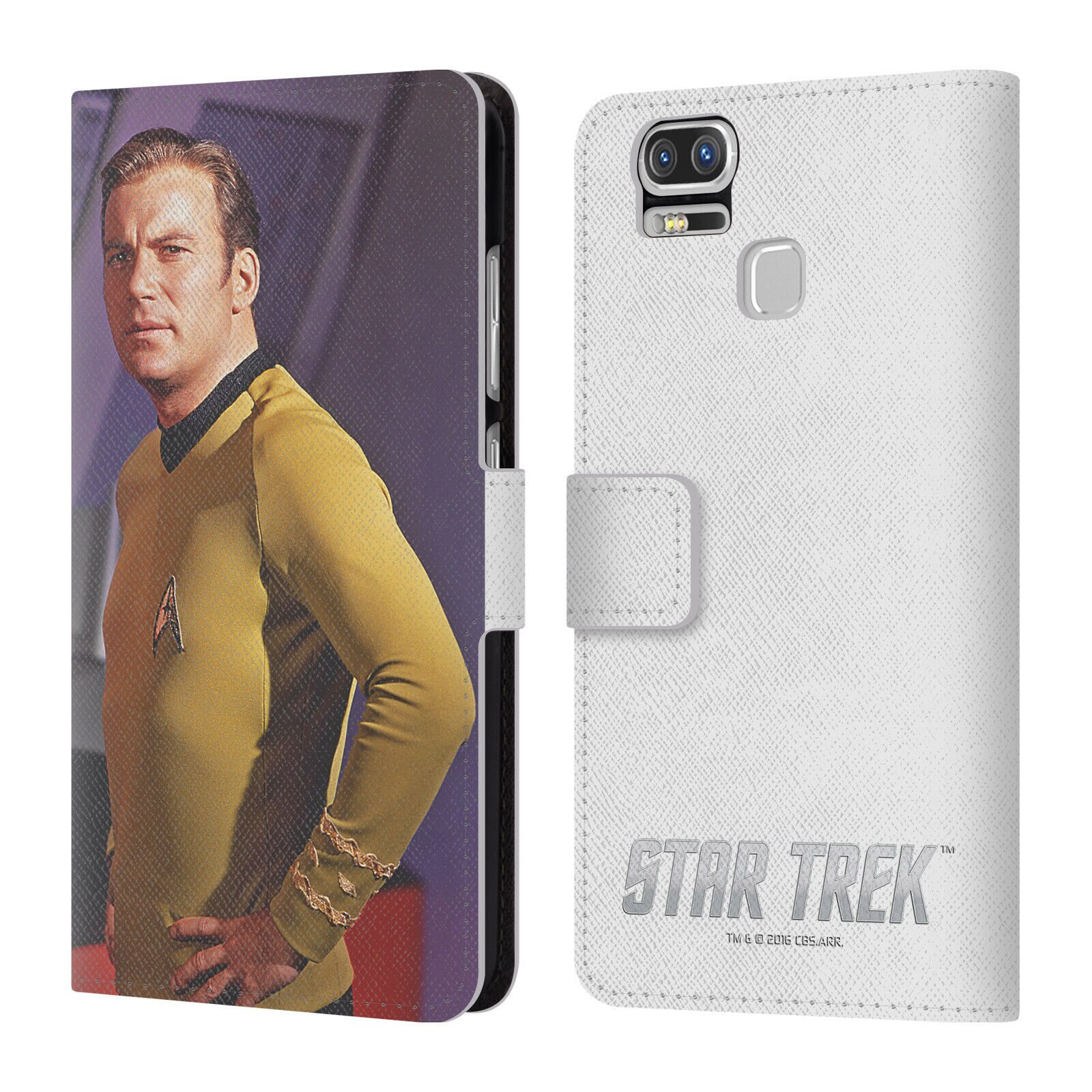 

OFFICIAL STAR TREK CAPTAIN KIRK LEATHER BOOK WALLET CASE FOR ASUS ZENFONE PHONES