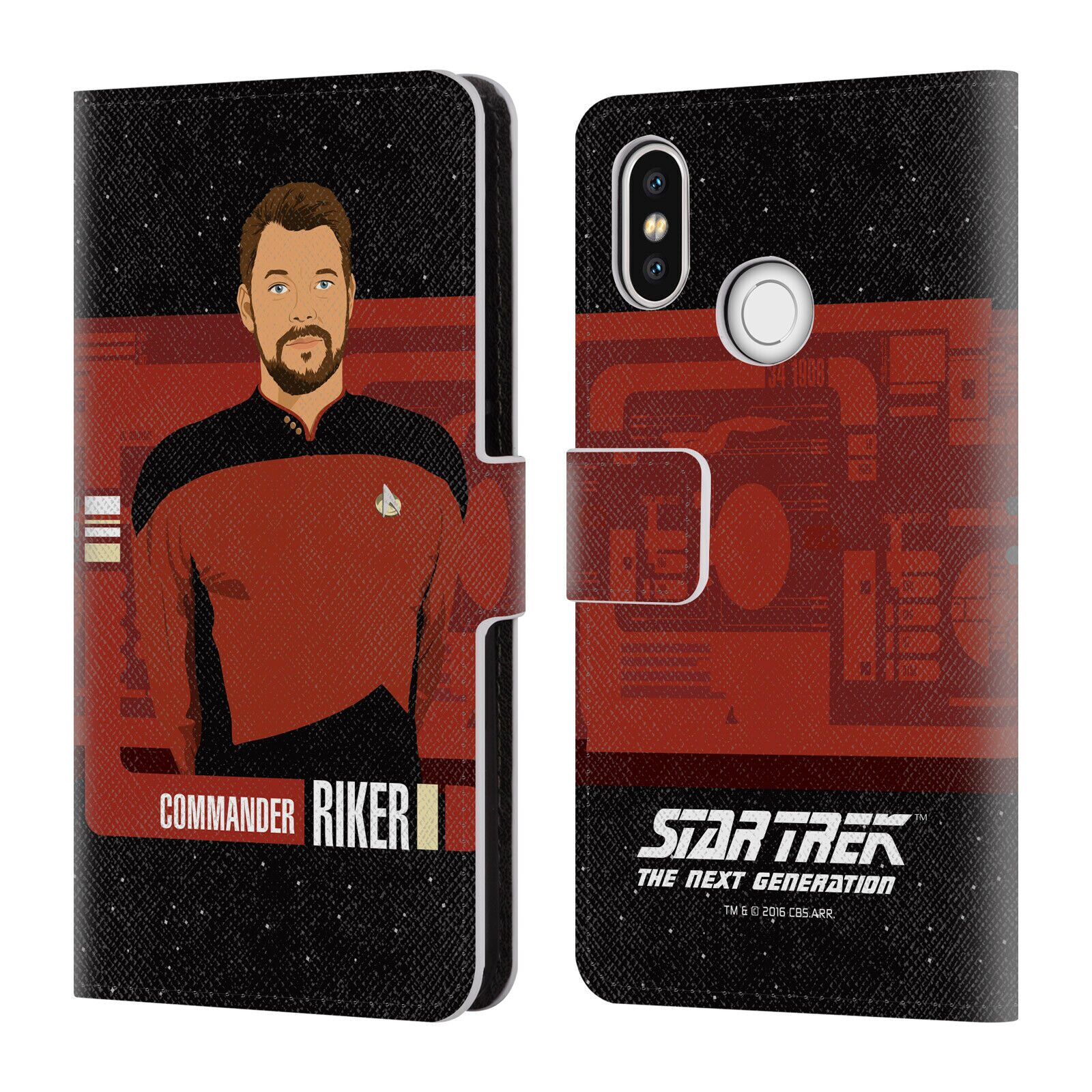 

OFFICIAL STAR TREK ICONIC CHARACTERS TNG LEATHER BOOK CASE FOR XIAOMI PHONES