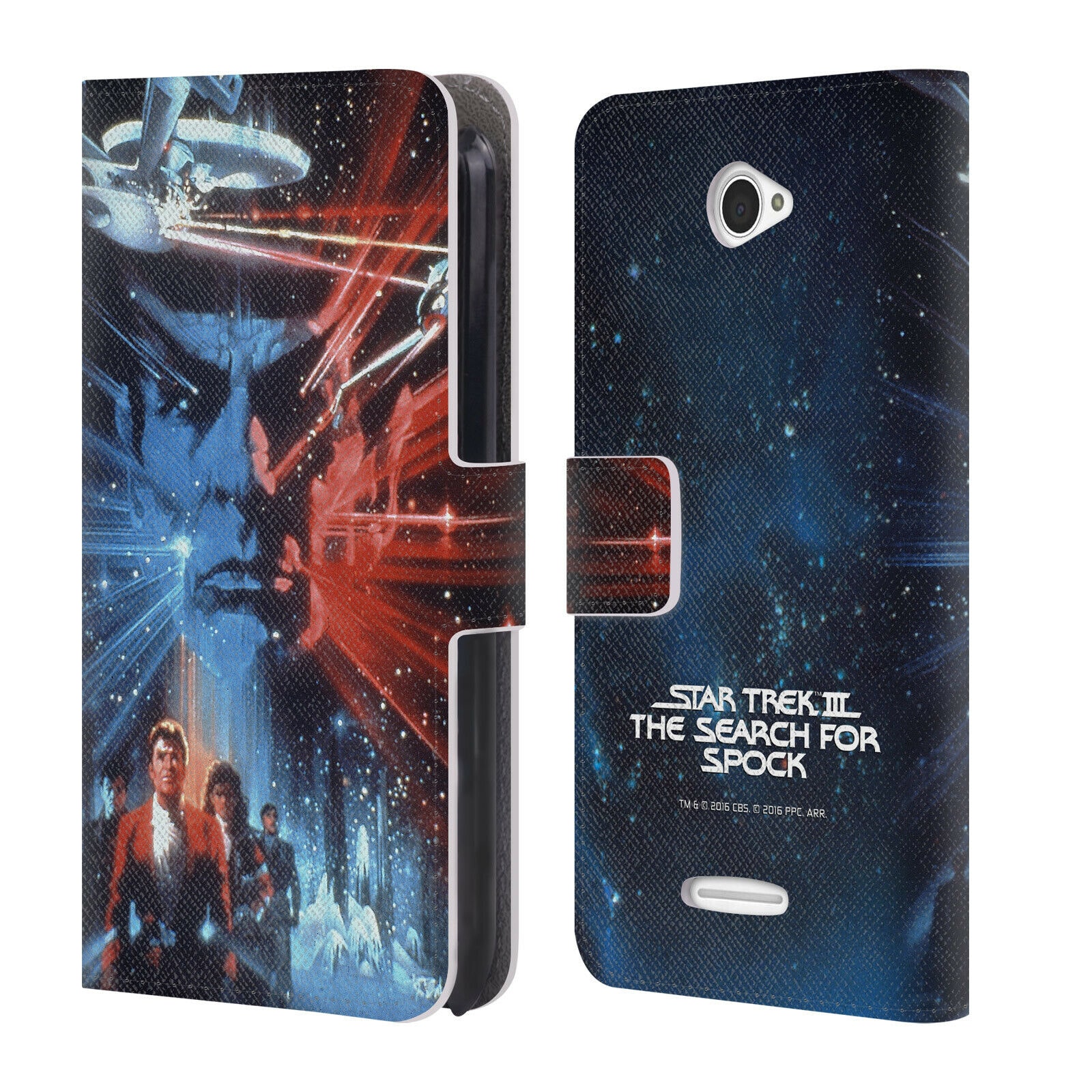 

OFFICIAL STAR TREK MOVIE POSTERS TOS LEATHER BOOK CASE FOR SONY PHONES 2