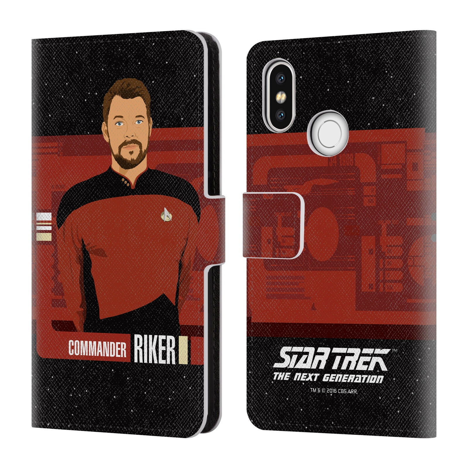

OFFICIAL STAR TREK ICONIC CHARACTERS TNG LEATHER BOOK CASE FOR XIAOMI PHONES