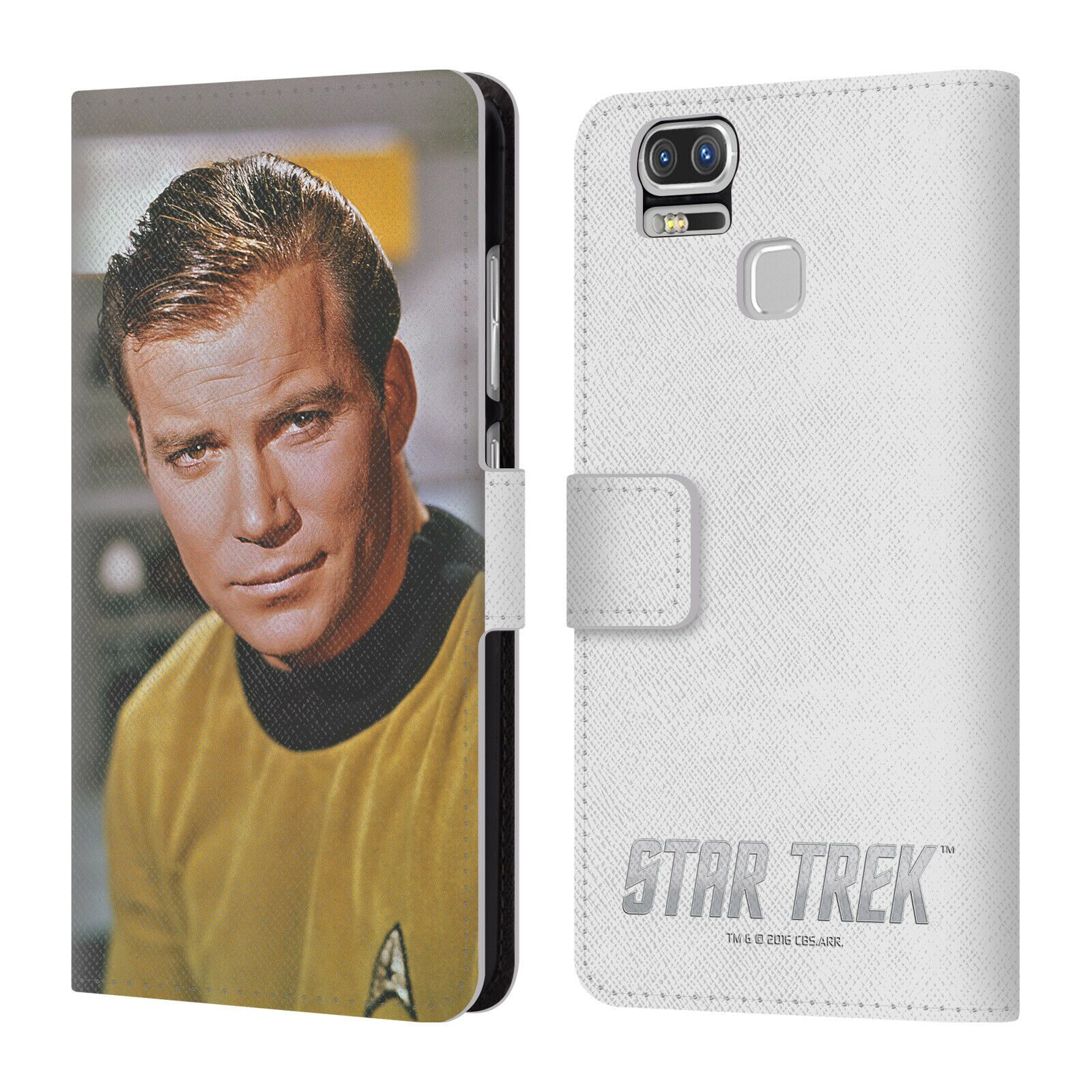 

OFFICIAL STAR TREK CAPTAIN KIRK LEATHER BOOK WALLET CASE FOR ASUS ZENFONE PHONES
