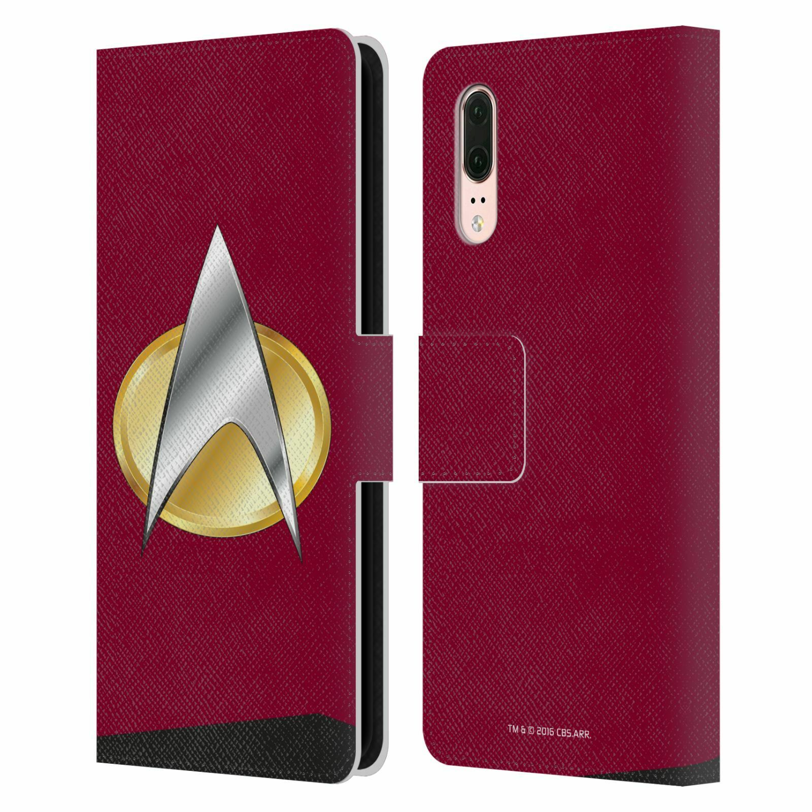 

OFFICIAL STAR TREK UNIFORMS AND BADGES TNG LEATHER BOOK CASE FOR HUAWEI PHONES