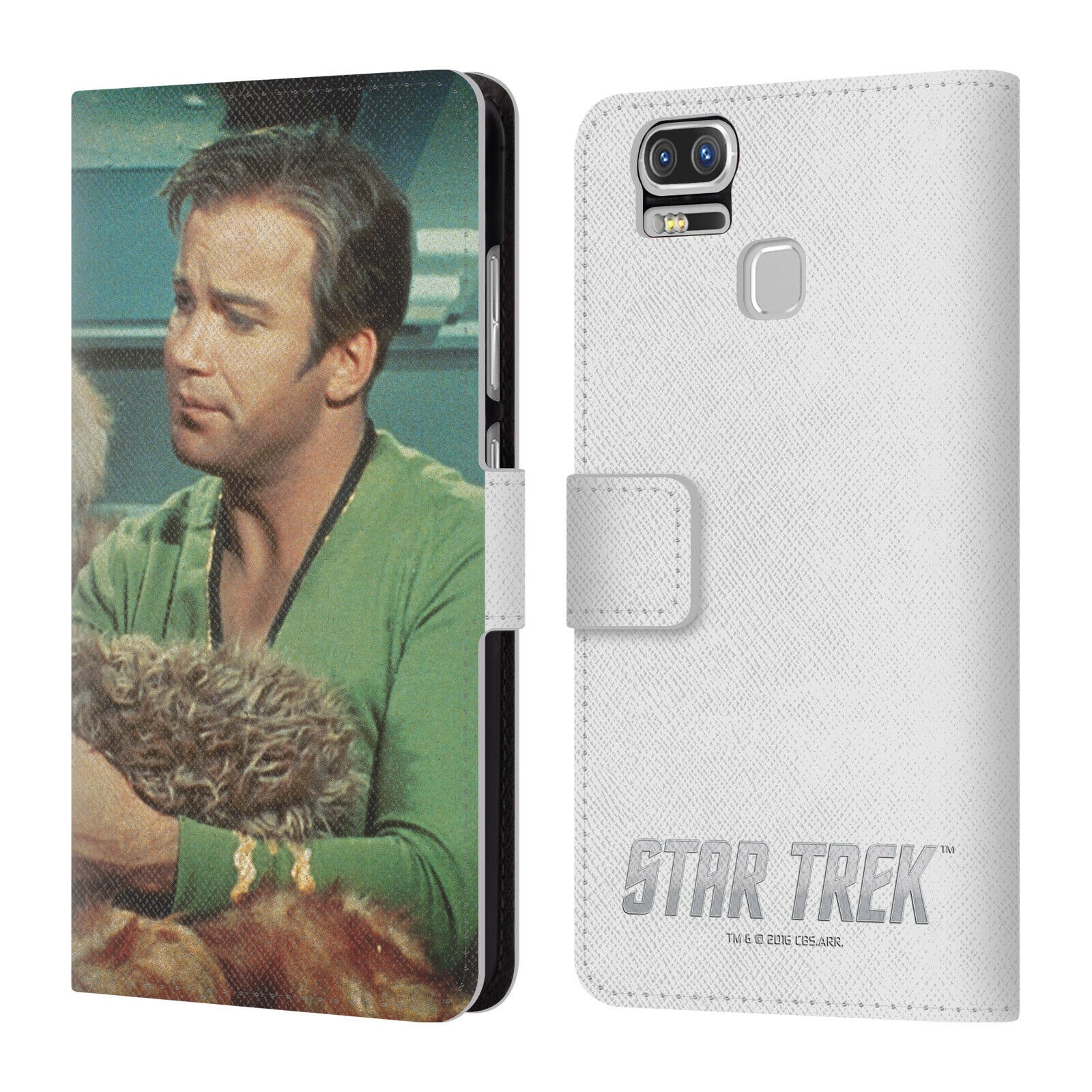 

OFFICIAL STAR TREK CAPTAIN KIRK LEATHER BOOK WALLET CASE FOR ASUS ZENFONE PHONES