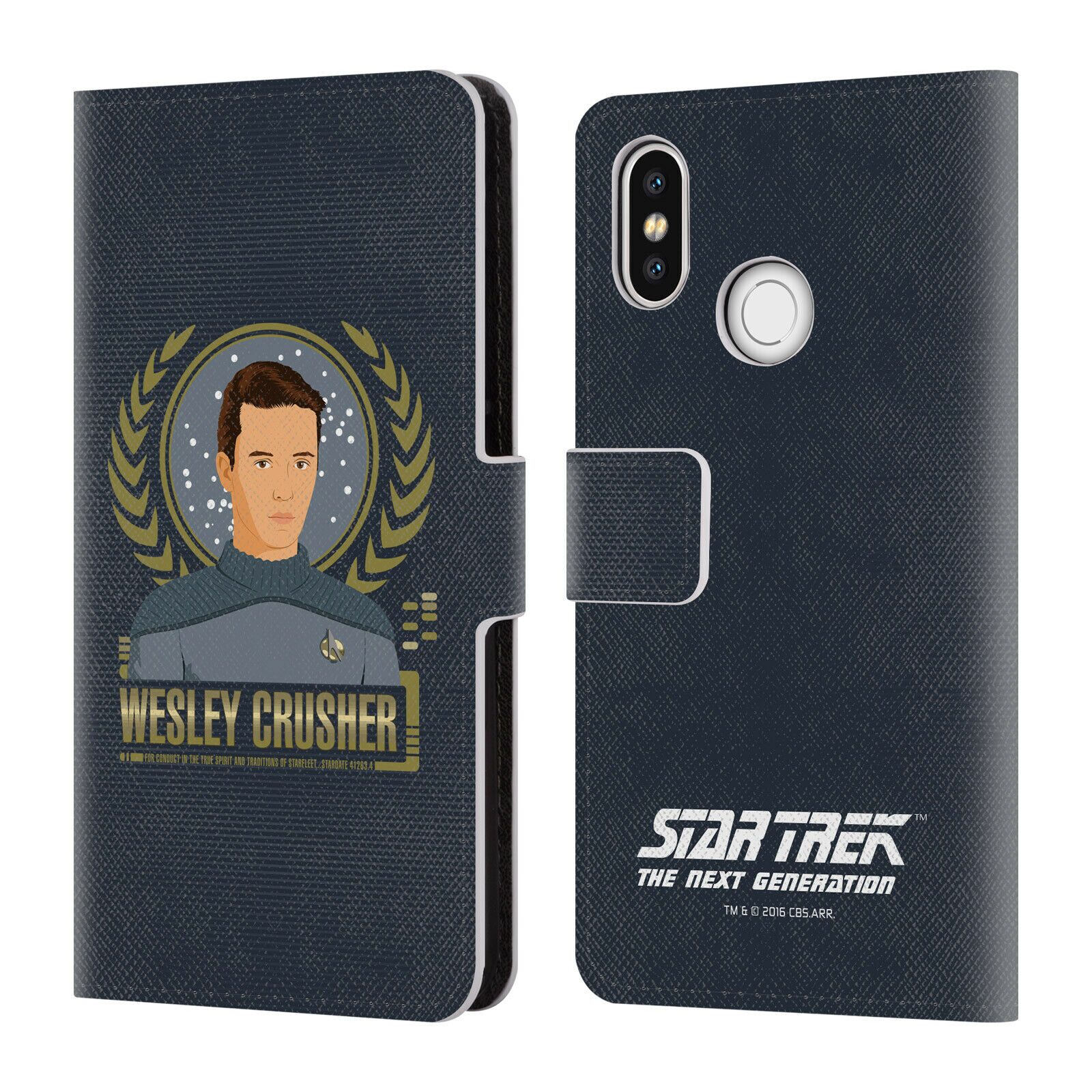 

OFFICIAL STAR TREK ICONIC CHARACTERS TNG LEATHER BOOK CASE FOR XIAOMI PHONES