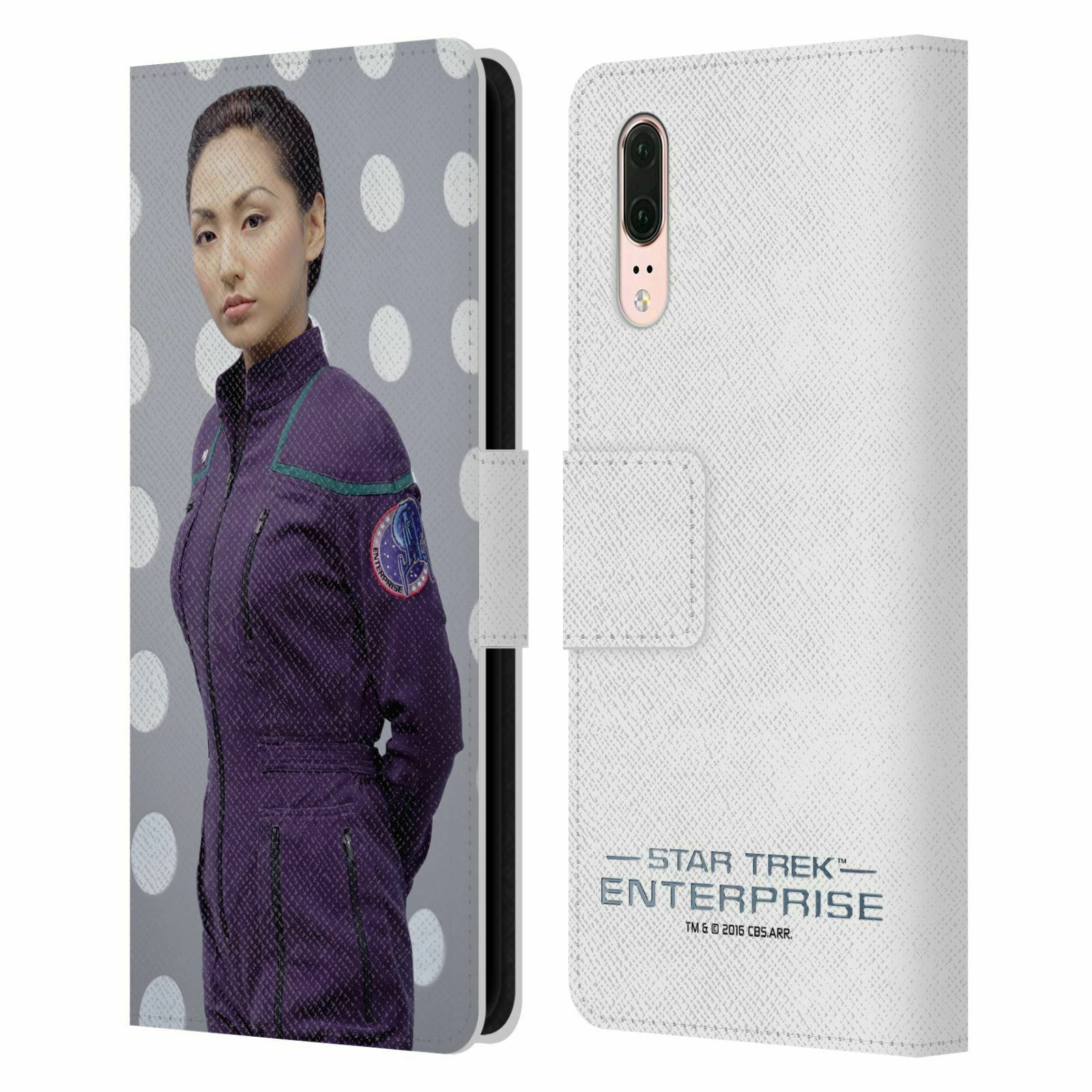 

OFFICIAL STAR TREK ICONIC CHARACTERS ENT LEATHER BOOK CASE FOR HUAWEI PHONES
