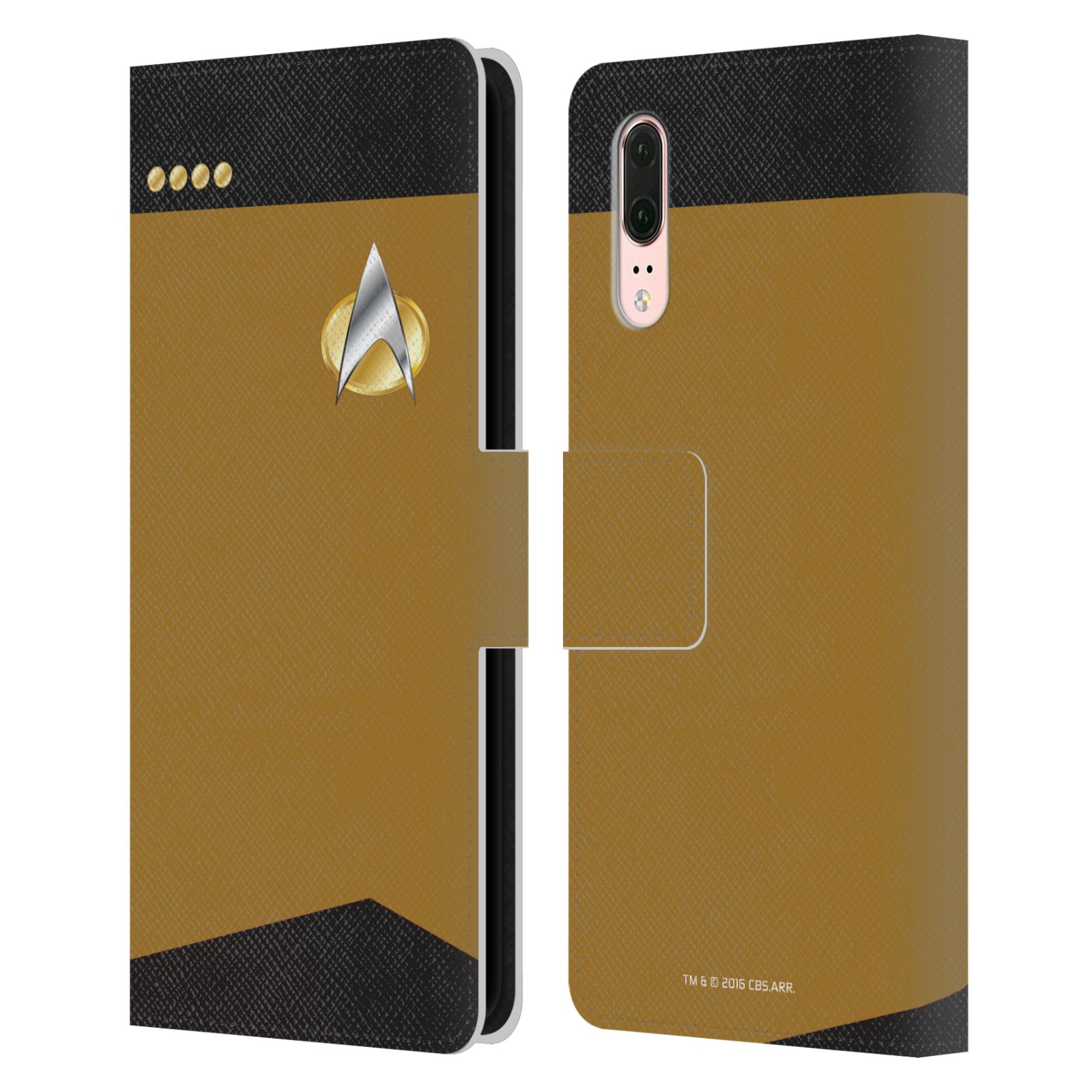 

OFFICIAL STAR TREK UNIFORMS AND BADGES TNG LEATHER BOOK CASE FOR HUAWEI PHONES