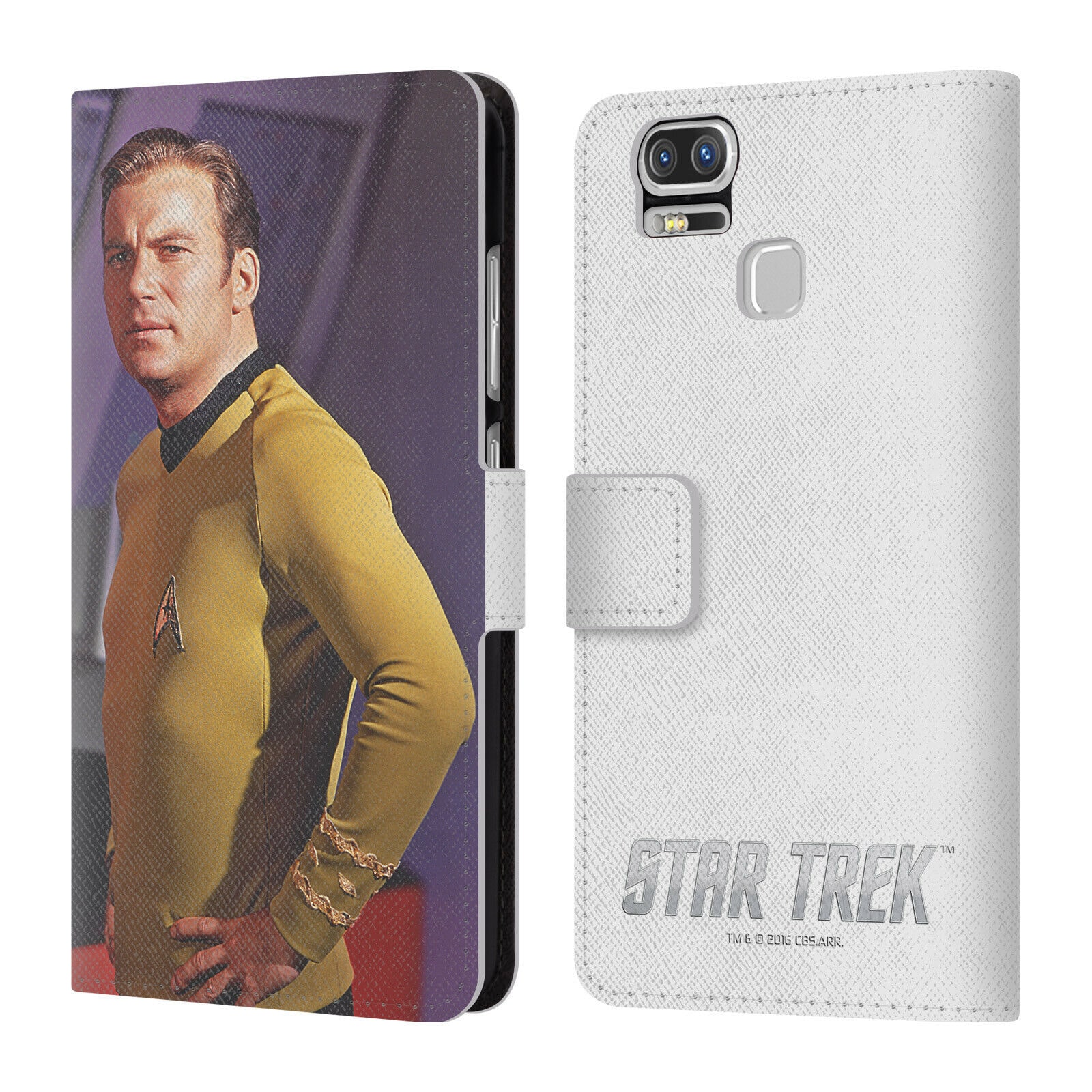 

OFFICIAL STAR TREK CAPTAIN KIRK LEATHER BOOK WALLET CASE FOR ASUS ZENFONE PHONES