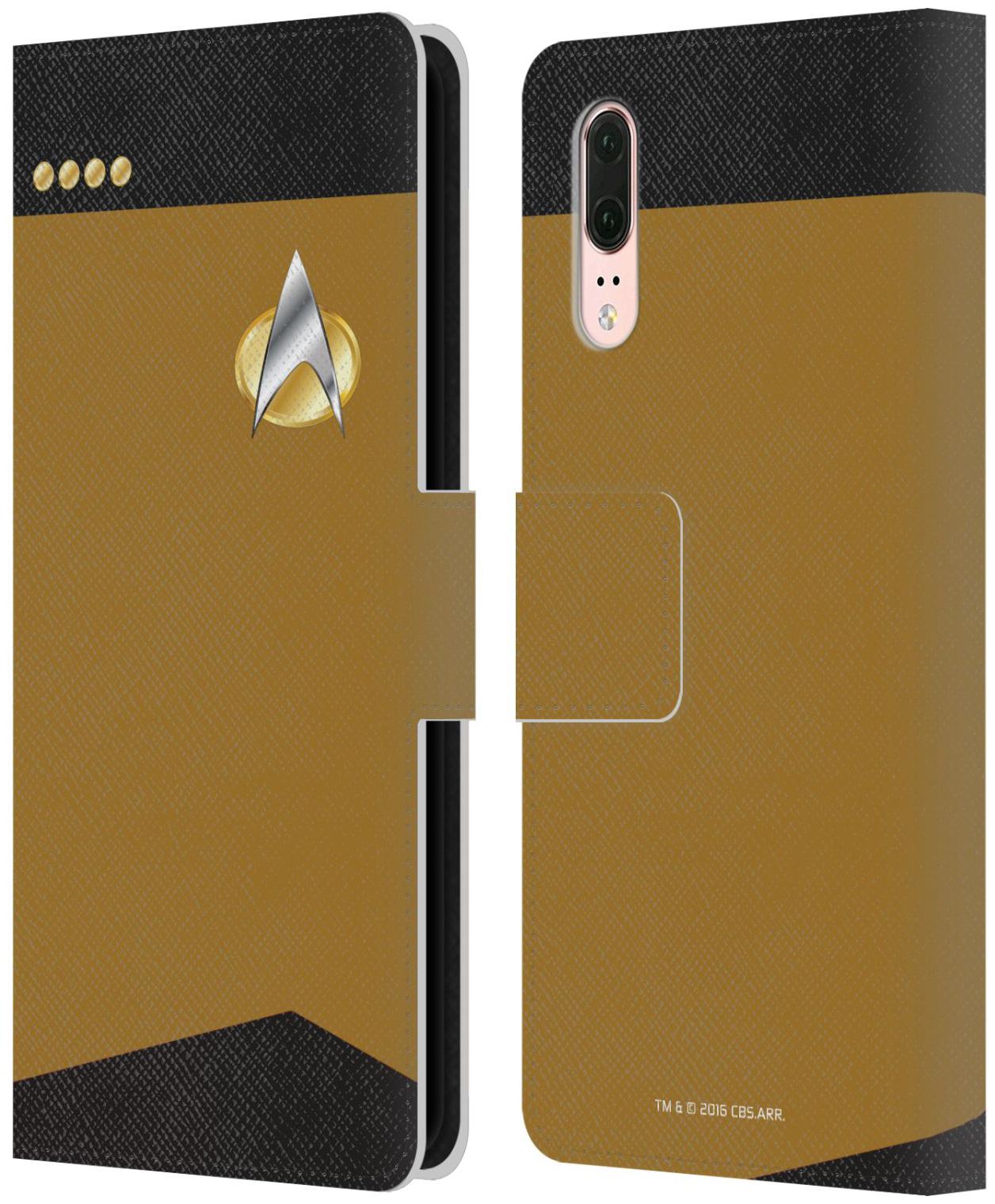 

OFFICIAL STAR TREK UNIFORMS AND BADGES TNG LEATHER BOOK CASE FOR HUAWEI PHONES