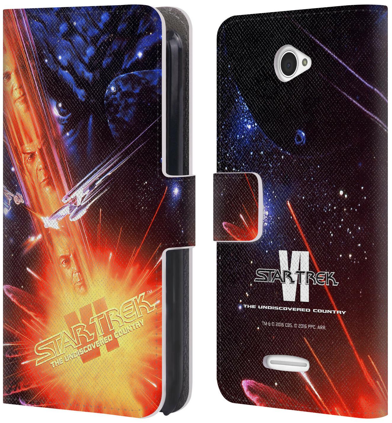 

OFFICIAL STAR TREK MOVIE POSTERS TOS LEATHER BOOK CASE FOR SONY PHONES 2