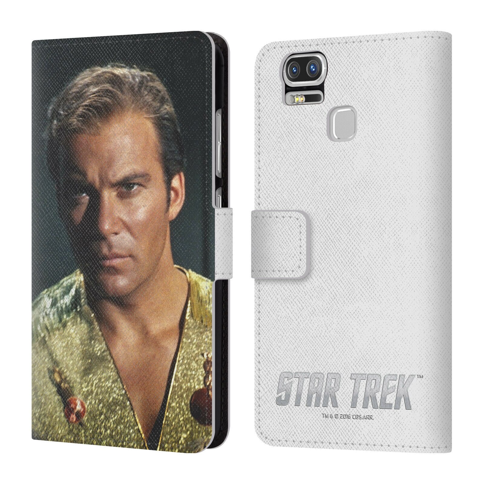 

OFFICIAL STAR TREK CAPTAIN KIRK LEATHER BOOK WALLET CASE FOR ASUS ZENFONE PHONES