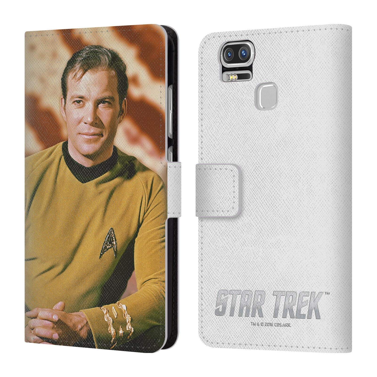 

OFFICIAL STAR TREK CAPTAIN KIRK LEATHER BOOK WALLET CASE FOR ASUS ZENFONE PHONES