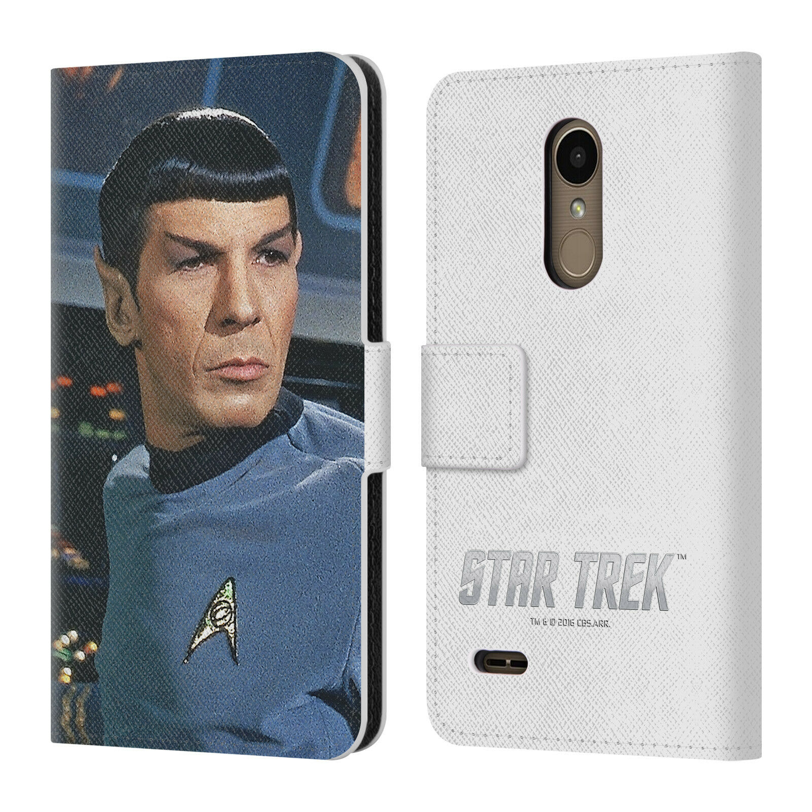 

OFFICIAL STAR TREK SPOCK LEATHER BOOK WALLET CASE FOR LG PHONES 1