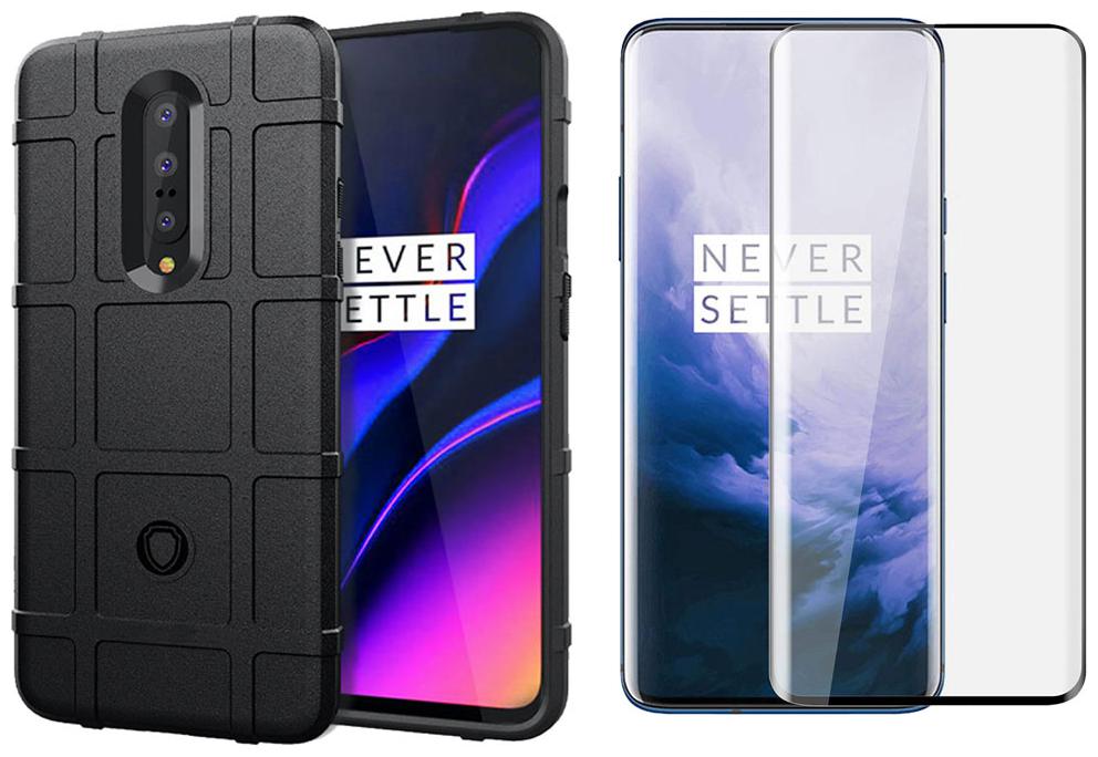 

OnePlus 7 Pro Case Pro Rugged Shield Black 3D Tempered Glass (Full Protection)