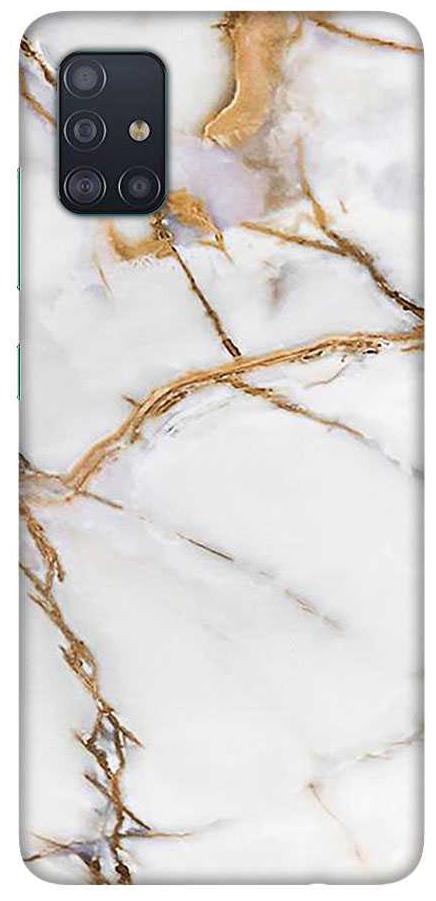 

OnHigh Designer Printed Hard Back Cover Case For Samsung A51 Golden Ice Marble
