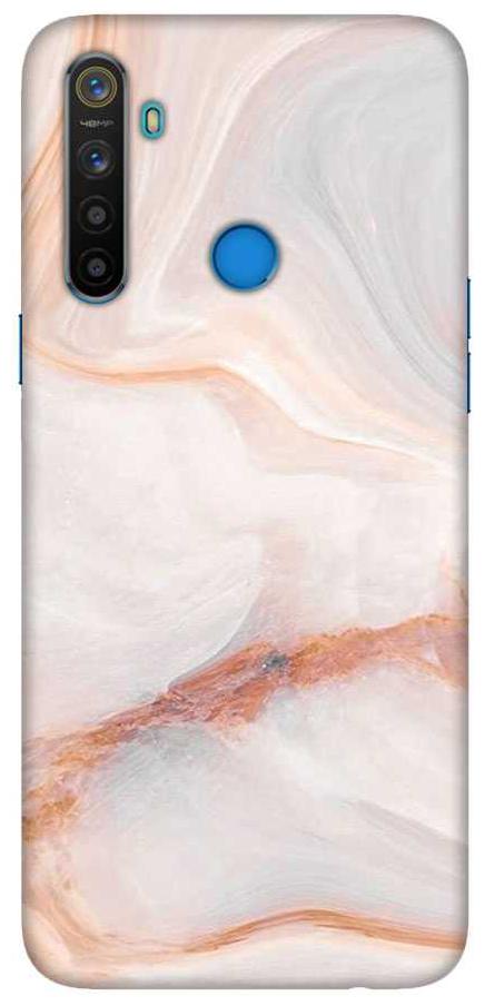 

OnHigh Designer Printed Hard Back Cover Case For Oppo Realme 5s Realme 5 Realme 5i Gold White Marble