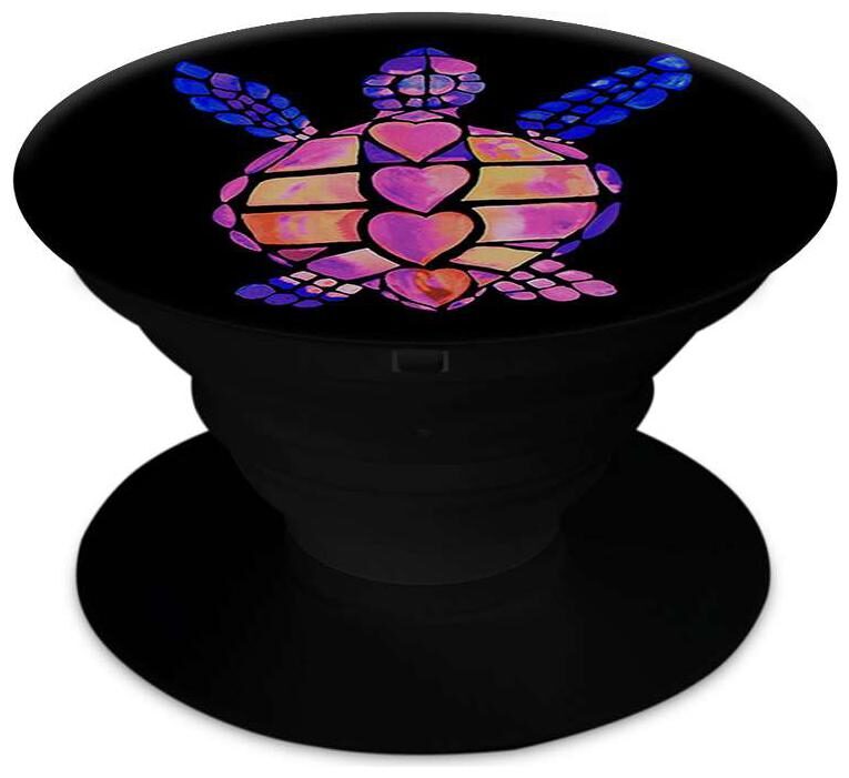 

OnHigh Designer Printed Pop Socket Collapsible Grip Stand for Phones and Tablets - Tortoise Love