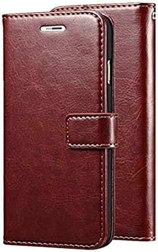 Buy Vesshic Leather Flip Cover For Oppo A5 2020 Brown Online