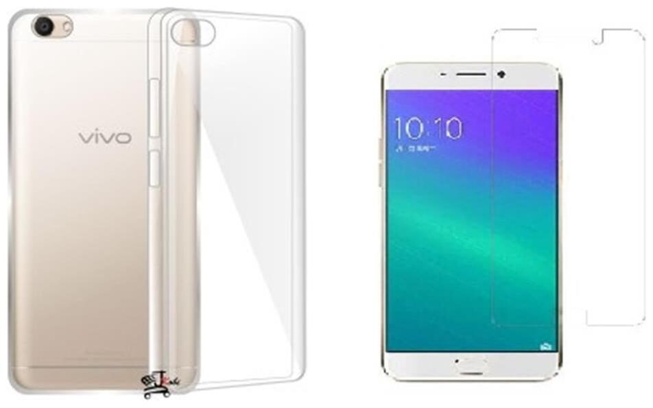 

Oppo A57 Transparent back cover with tempered glass