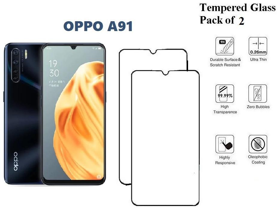 

Oppo A91 Tempered Glass (PACK OF 2)