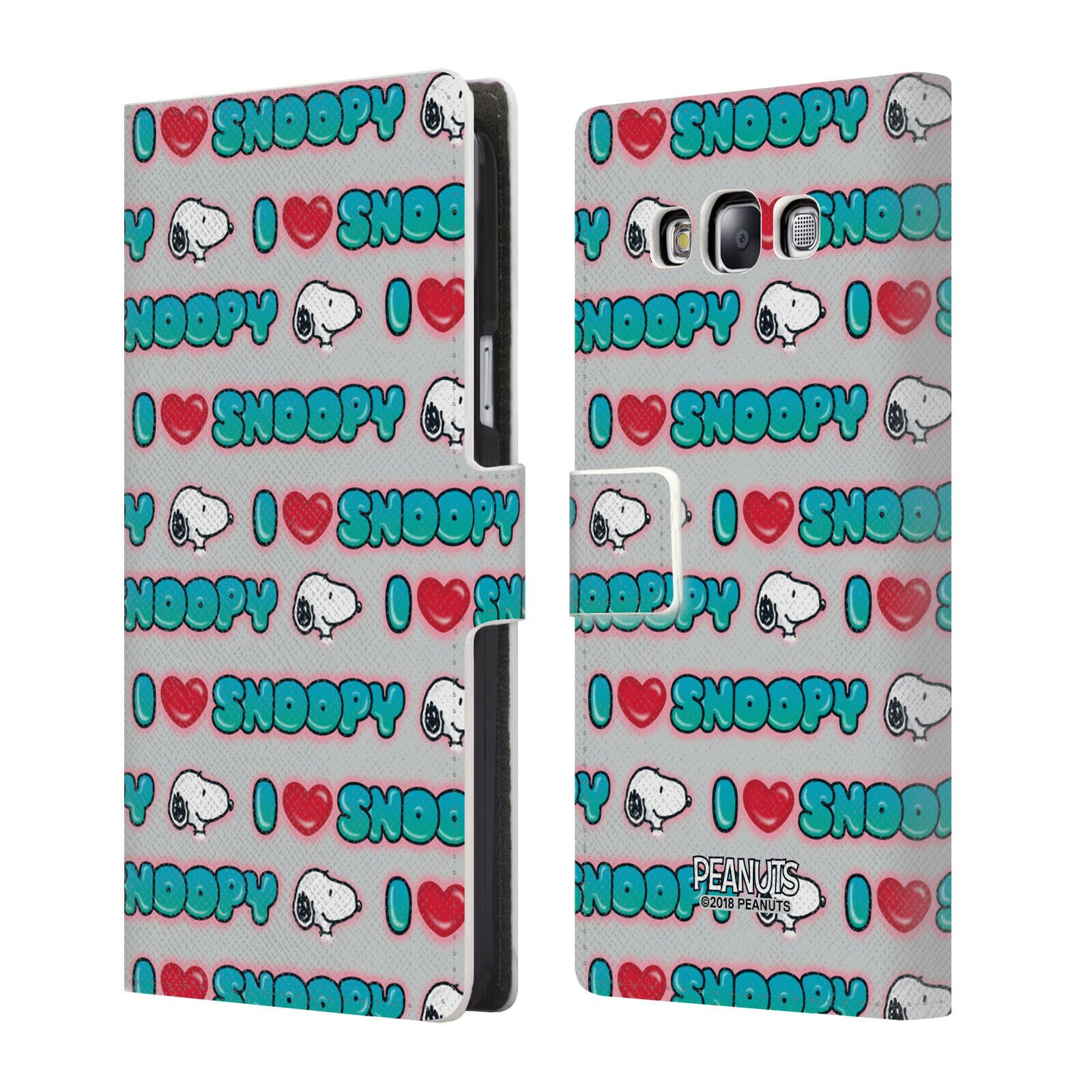 

PEANUTS SNOOPY BOARDWALK AIRBRUSH LEATHER BOOK WALLET CASE FOR SAMSUNG PHONES 3