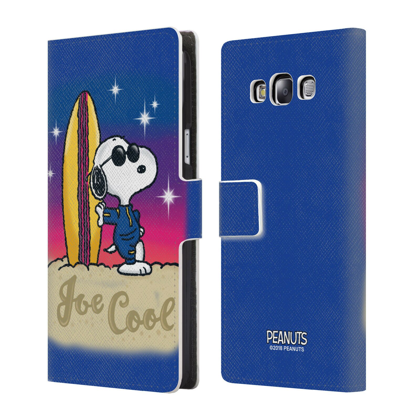 

PEANUTS SNOOPY BOARDWALK AIRBRUSH LEATHER BOOK WALLET CASE FOR SAMSUNG PHONES 3