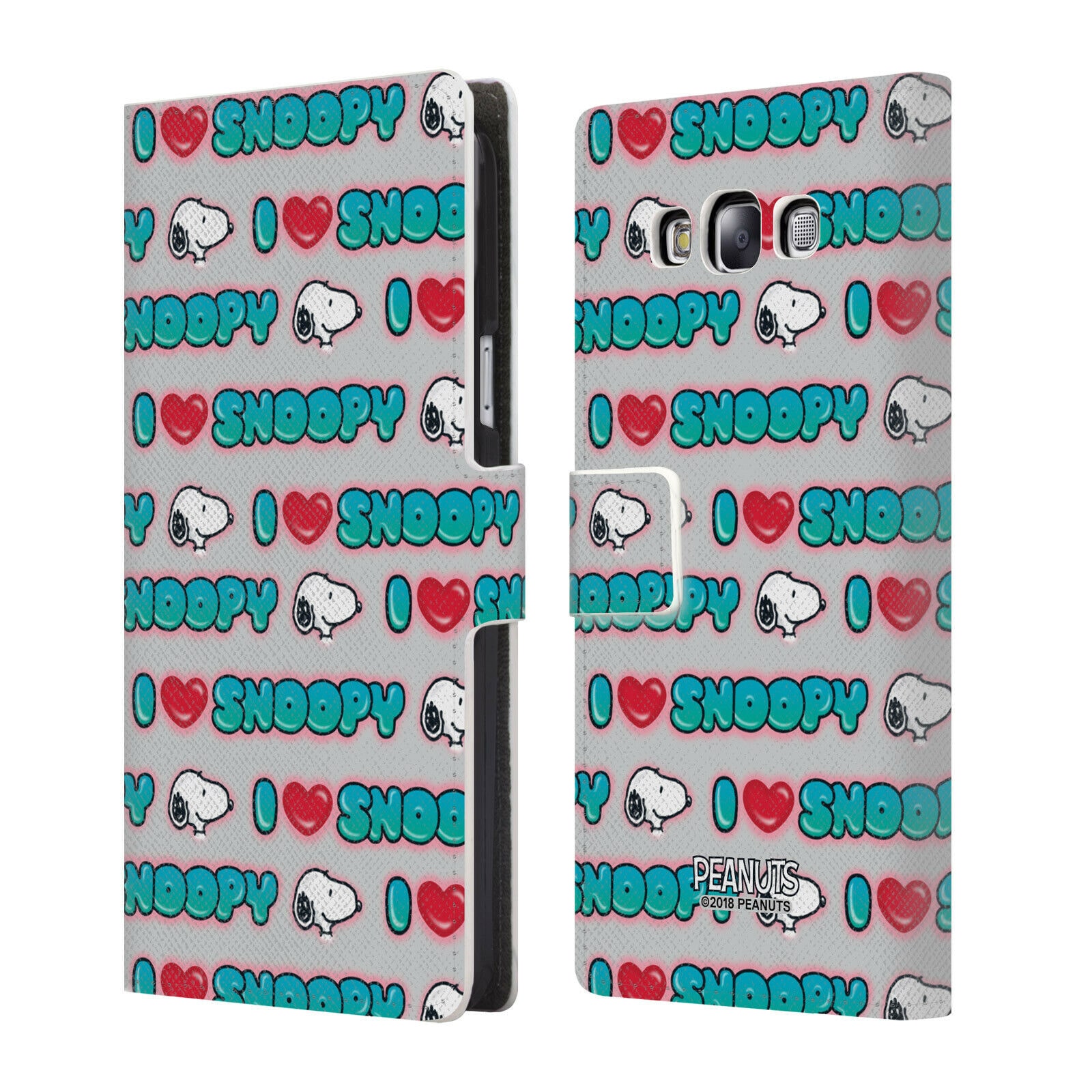 

PEANUTS SNOOPY BOARDWALK AIRBRUSH LEATHER BOOK WALLET CASE FOR SAMSUNG PHONES 3