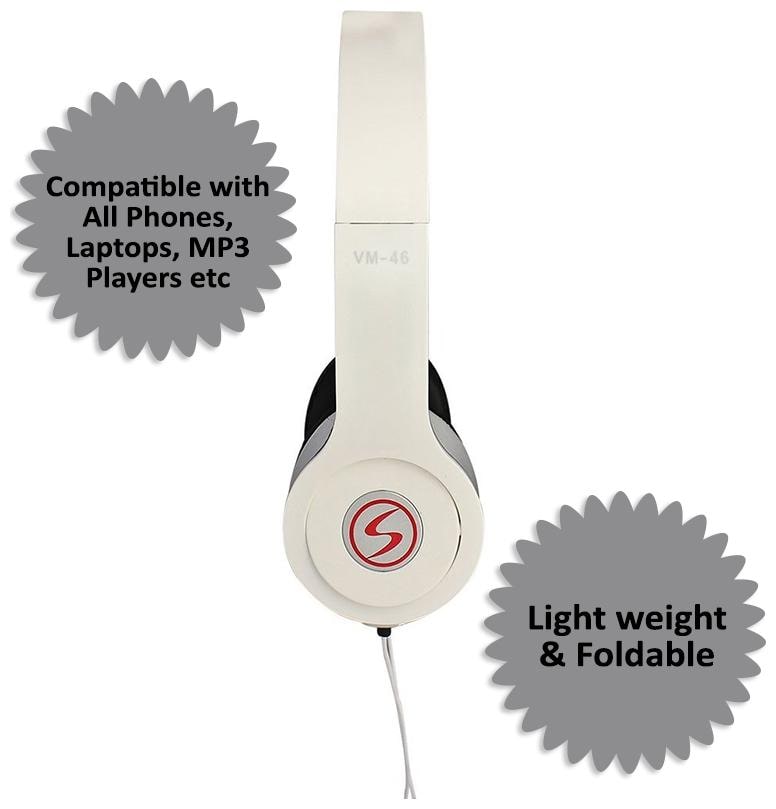 

Pickadda VM-46 On-Ear Wired Headphone ( White )