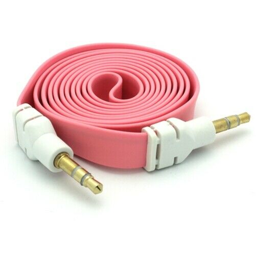 

Pink Flat Aux Cable Car Stereo Wire Audio Speaker Cord 3 5mm for Smartphones